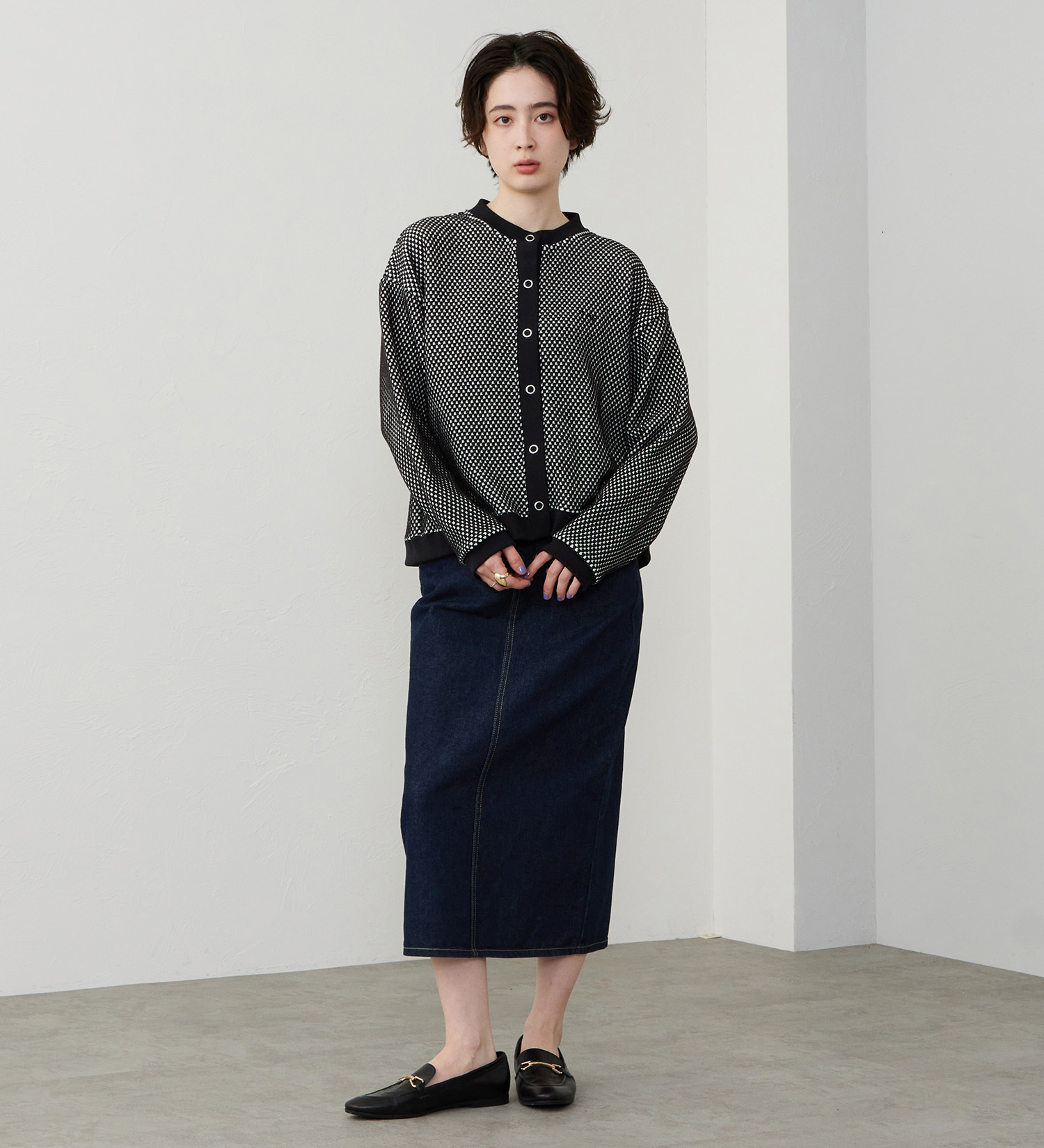 Lee(リー)のニットジャガードカーディガン|トップス/その他トップス/レディース|ブラック