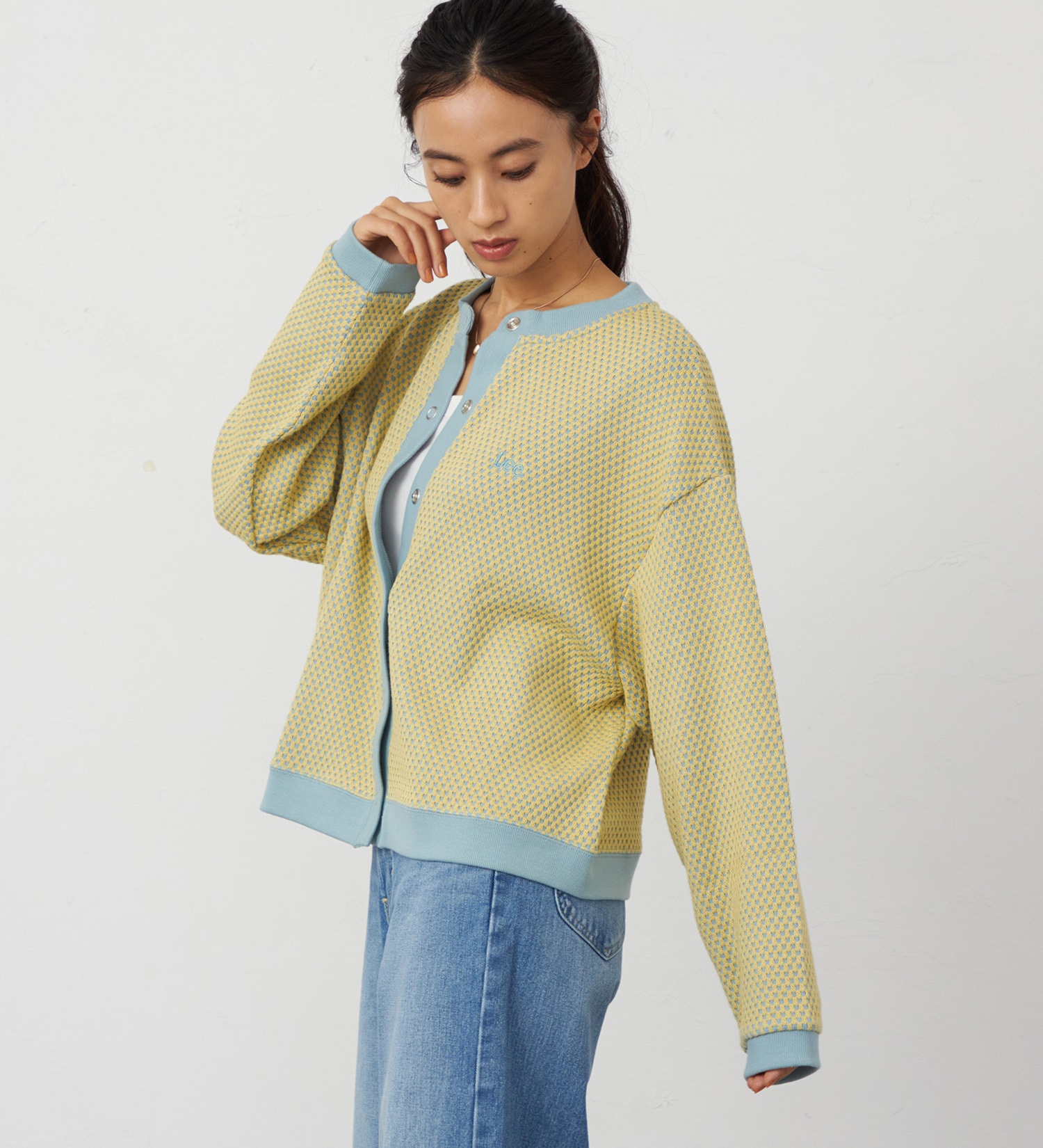 Lee(リー)のニットジャガード カーディガン|トップス/その他トップス/レディース|ライトブルー