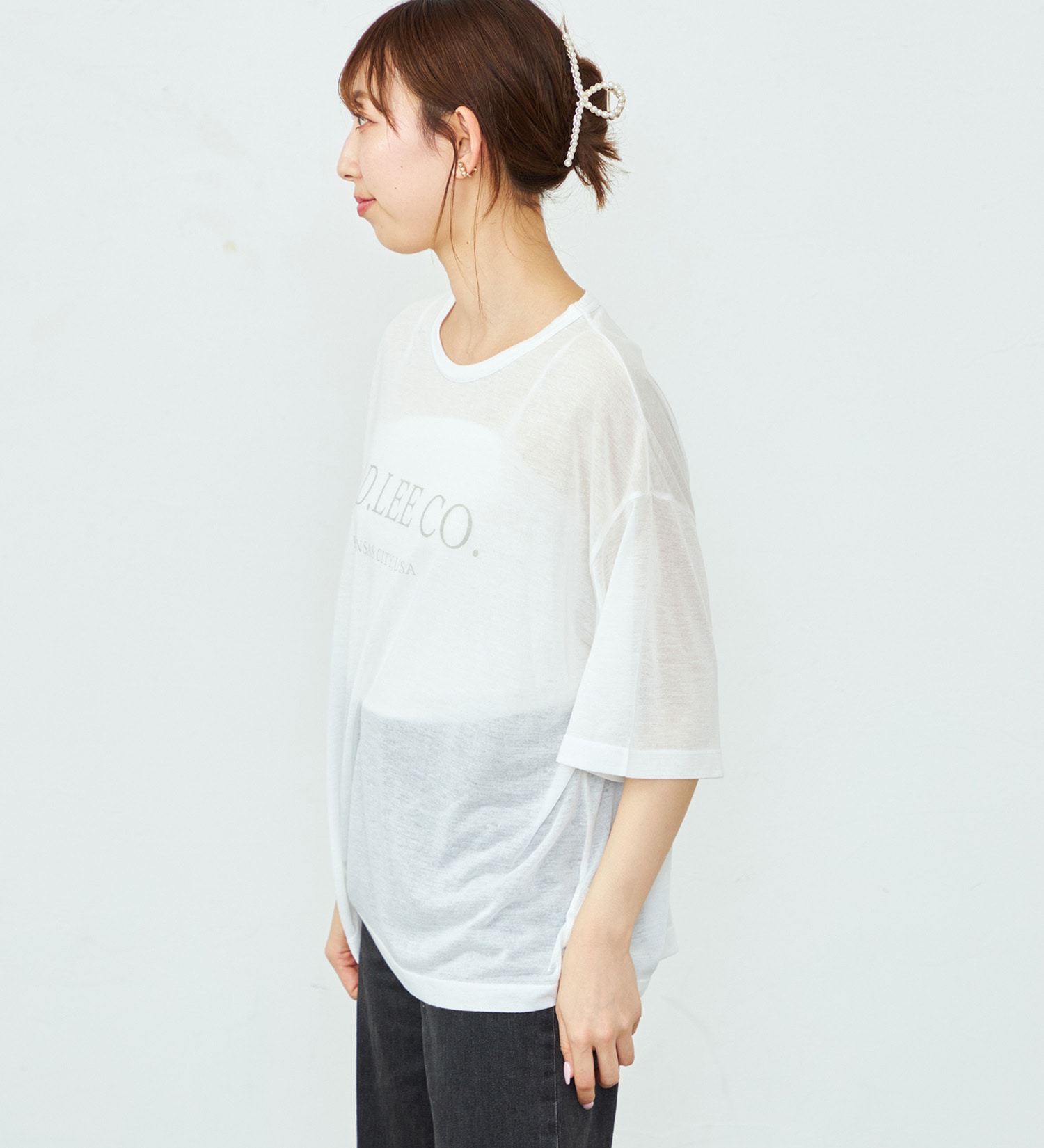 Lee(リー)のシアープルオーバーTシャツ|トップス/Tシャツ/カットソー/レディース|ホワイト
