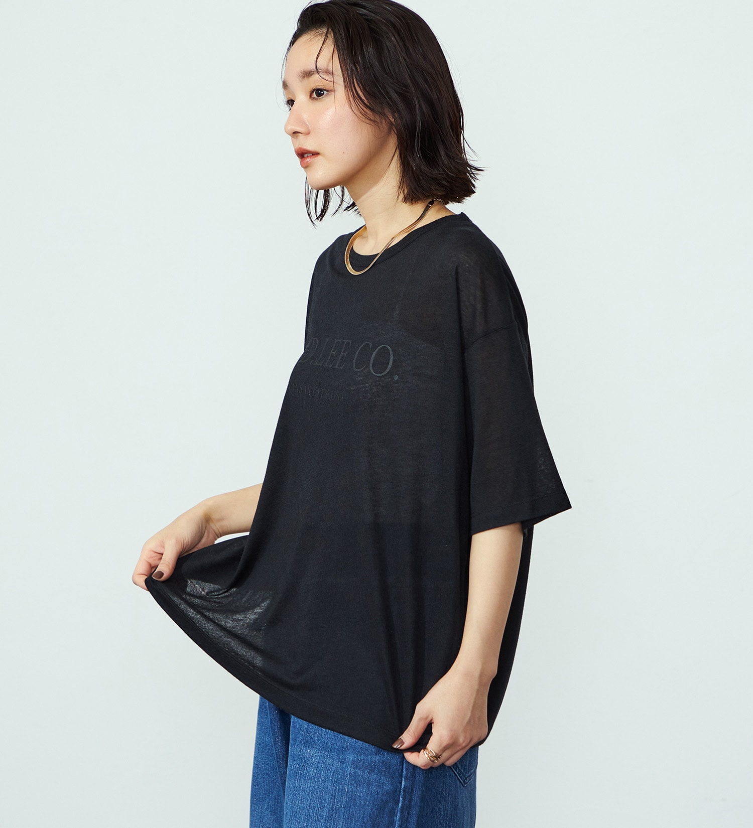 514052○ LEONARD シルク混 半袖 カットソー L Tシャツ