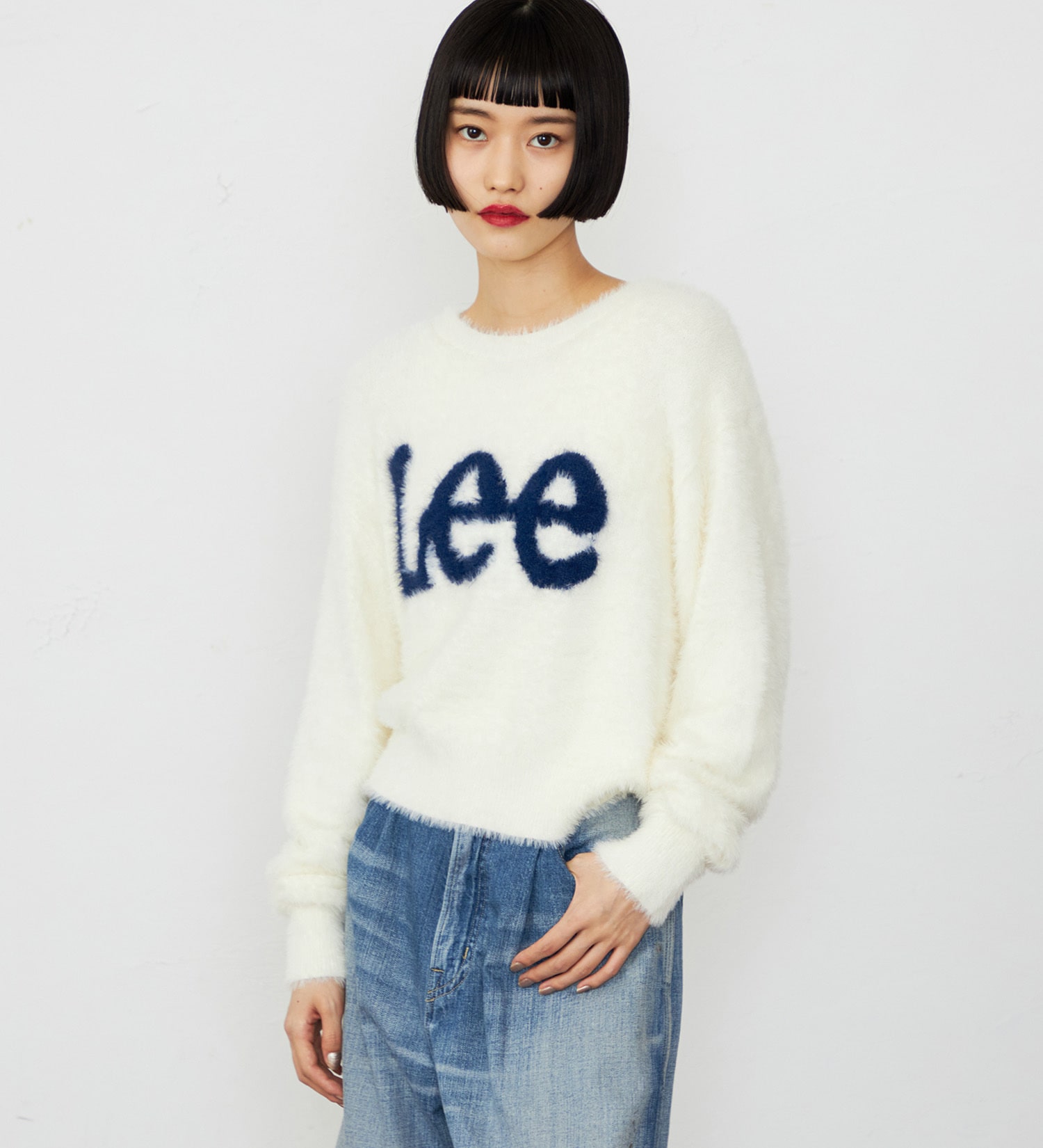 Lee(リー)のLeeロゴ シャギーニット|トップス/ニット/セーター/レディース|オフホワイト