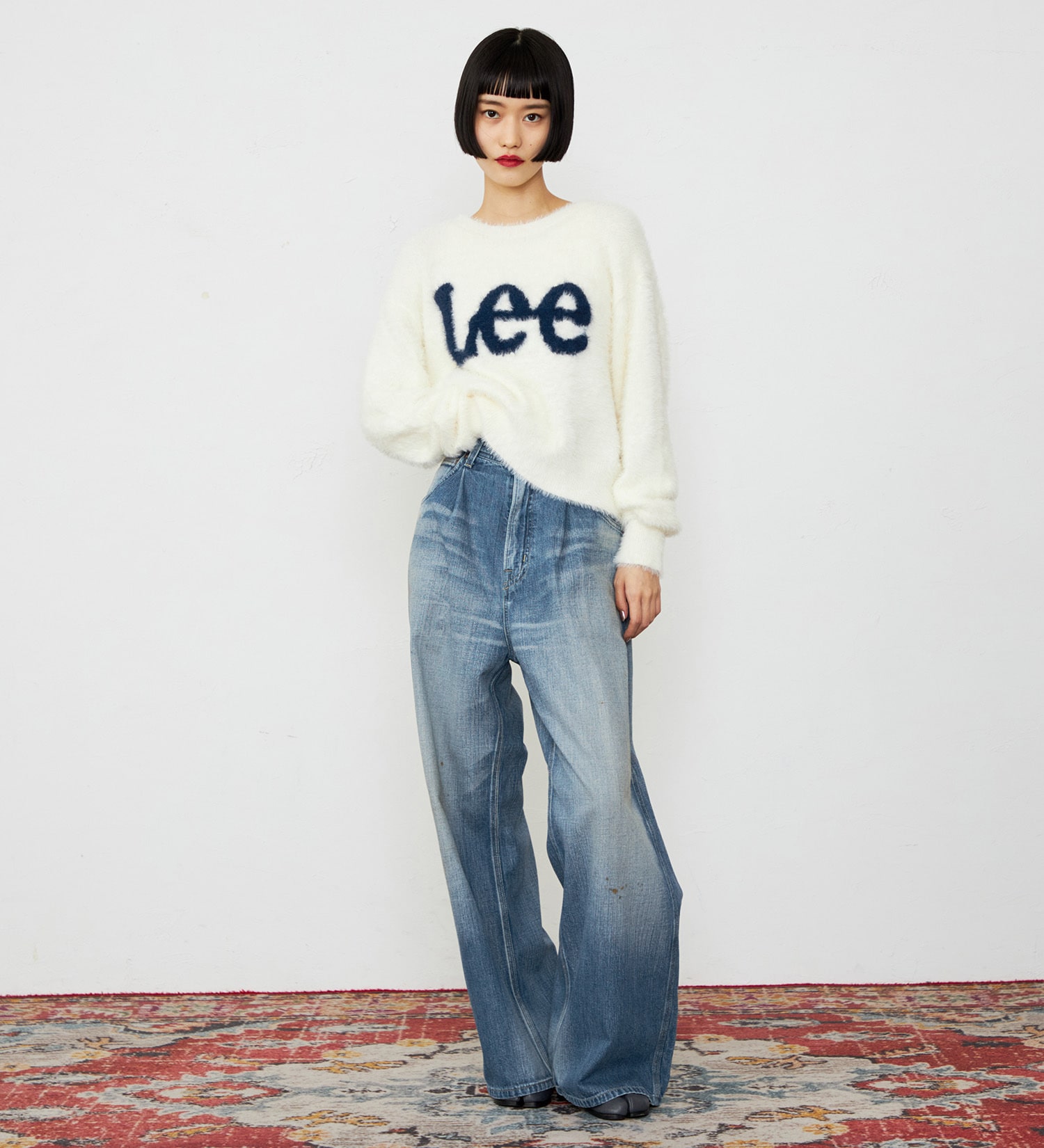 Lee(リー)のLeeロゴ シャギーニット|トップス/ニット/セーター/レディース|オフホワイト