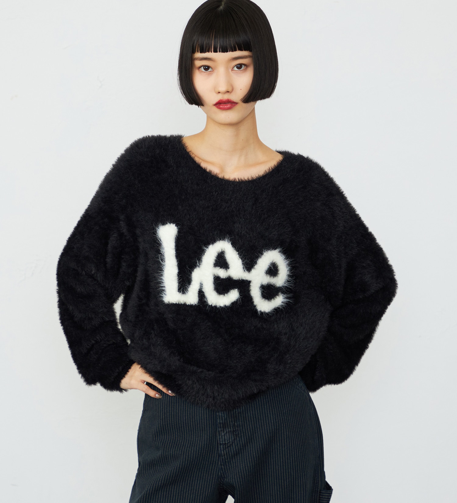 Lee(リー)のLeeロゴ シャギーニット|トップス/ニット/セーター/レディース|ブラック