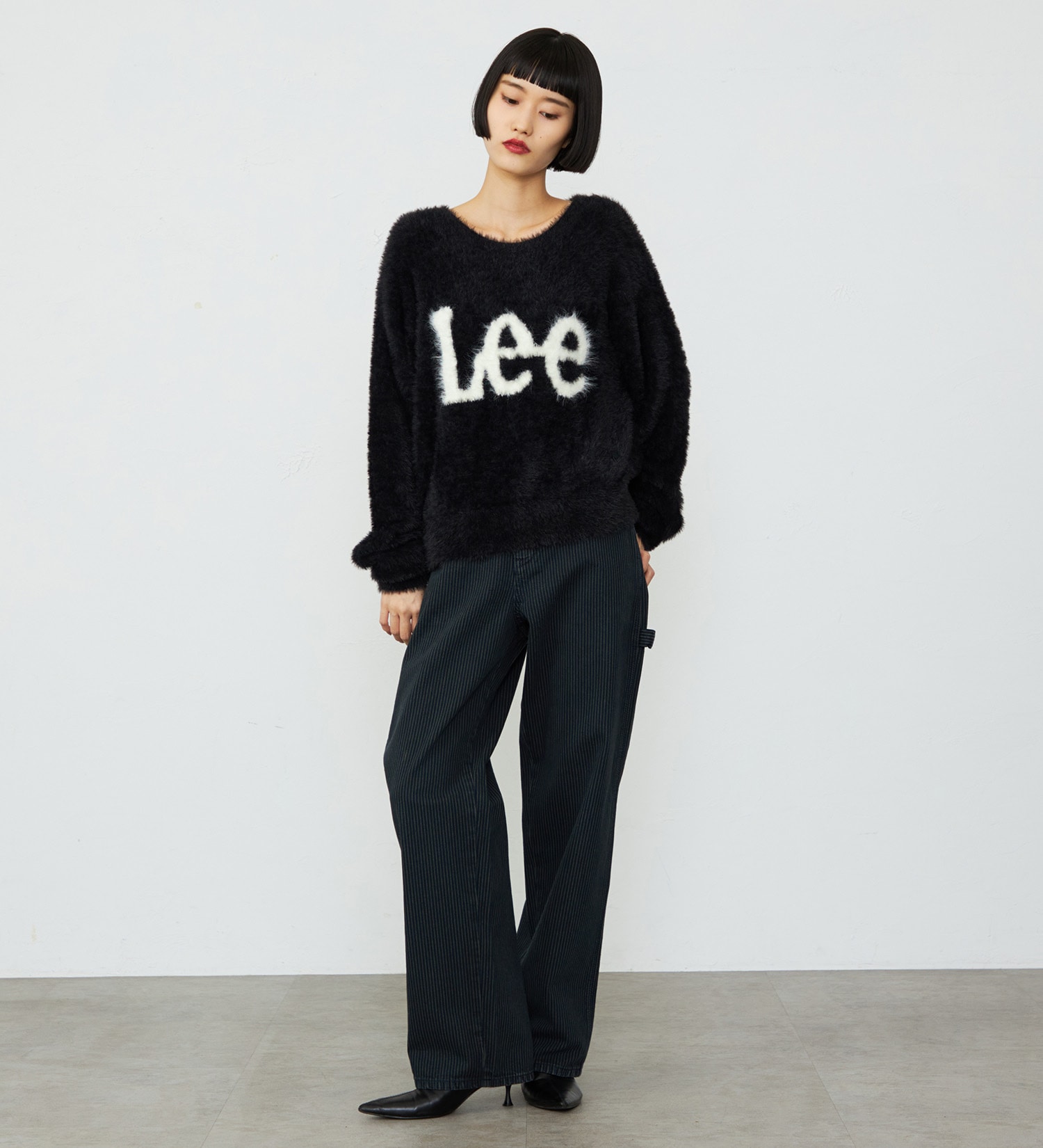 Lee(リー)のLeeロゴ シャギーニット|トップス/ニット/セーター/レディース|ブラック