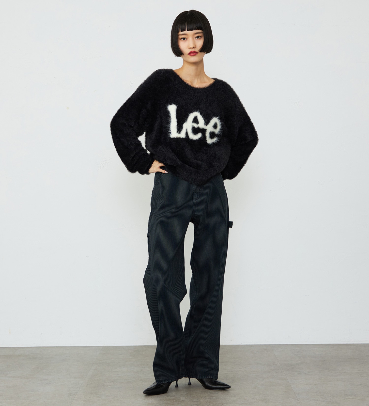 Lee(リー)のLeeロゴ シャギーニット|トップス/ニット/セーター/レディース|ブラック