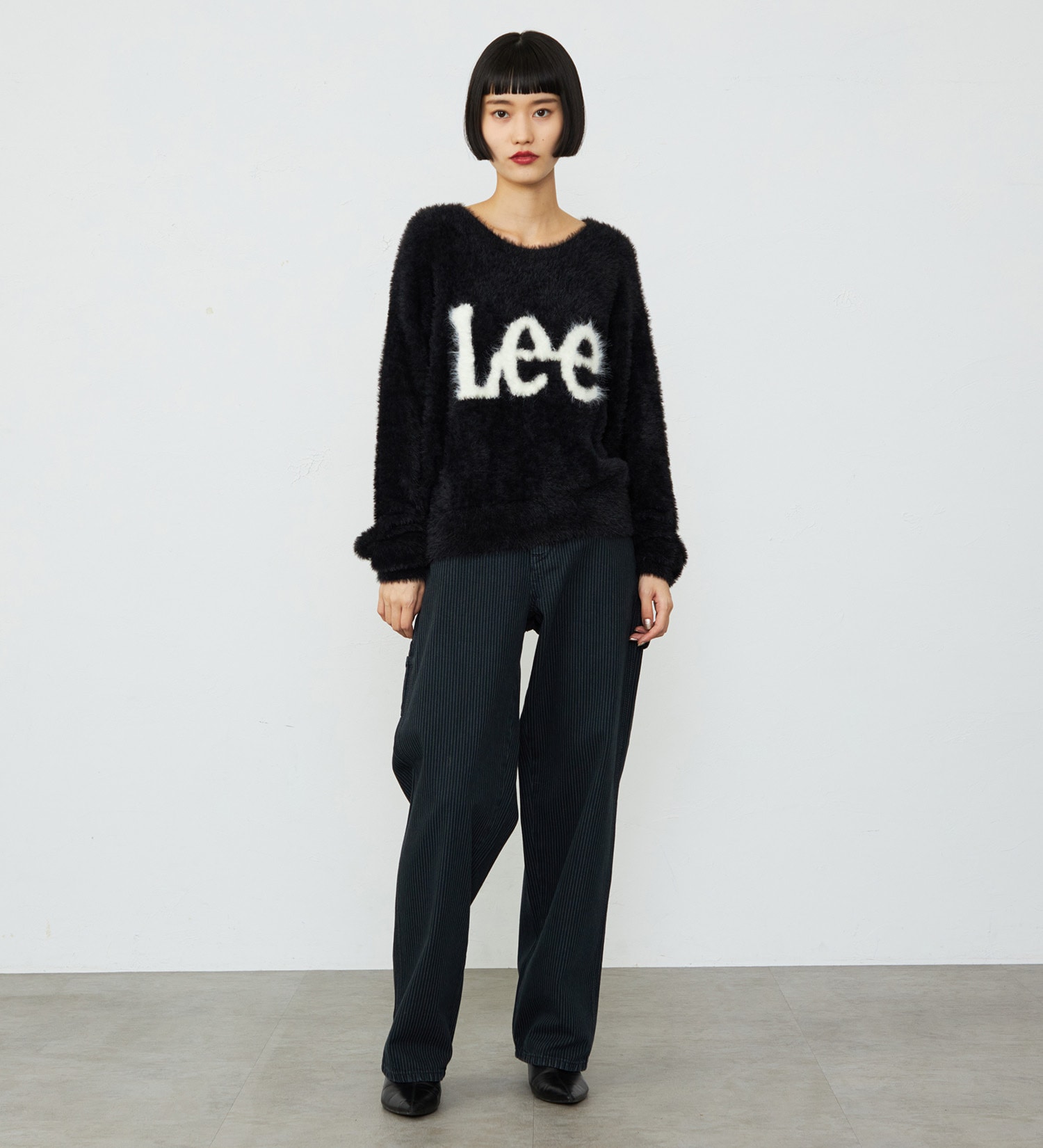Lee(リー)のLeeロゴ シャギーニット|トップス/ニット/セーター/レディース|ブラック