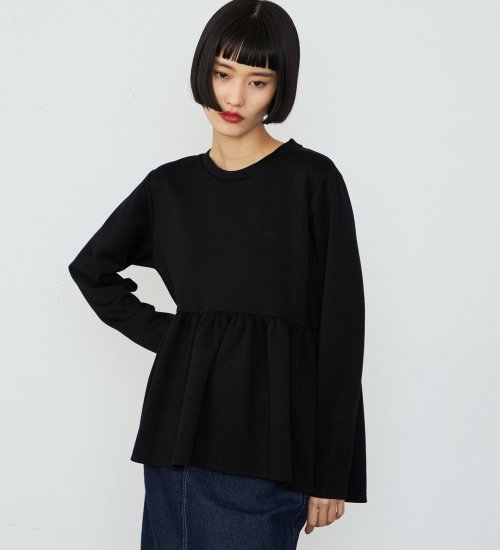 Lee(リー)のペプラムプルオーバー ダンボールニット|トップス/ニット/セーター/レディース|ブラック