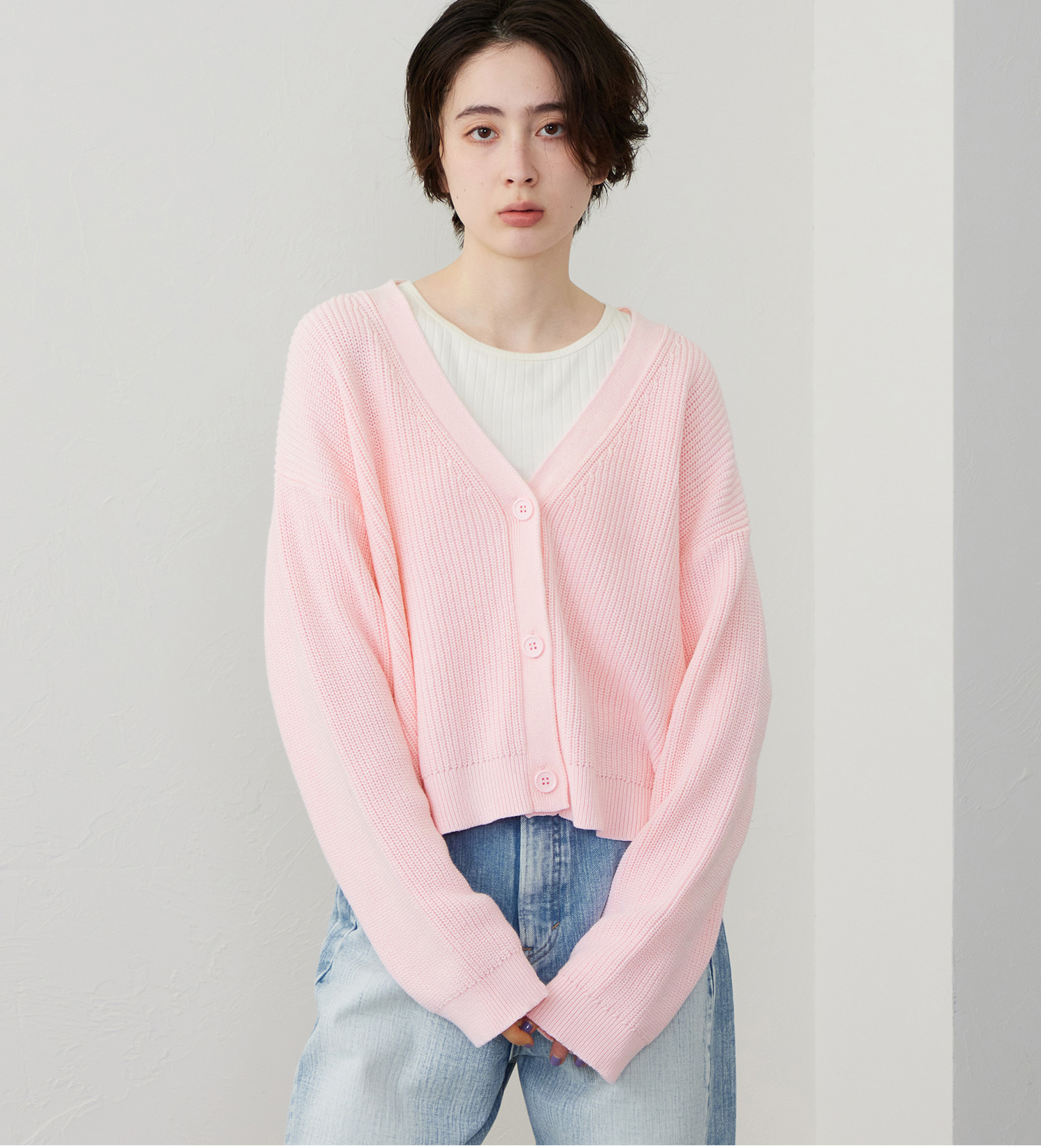 Lee(リー)のニットカーディガン|トップス/ニット/セーター/レディース|ピンク
