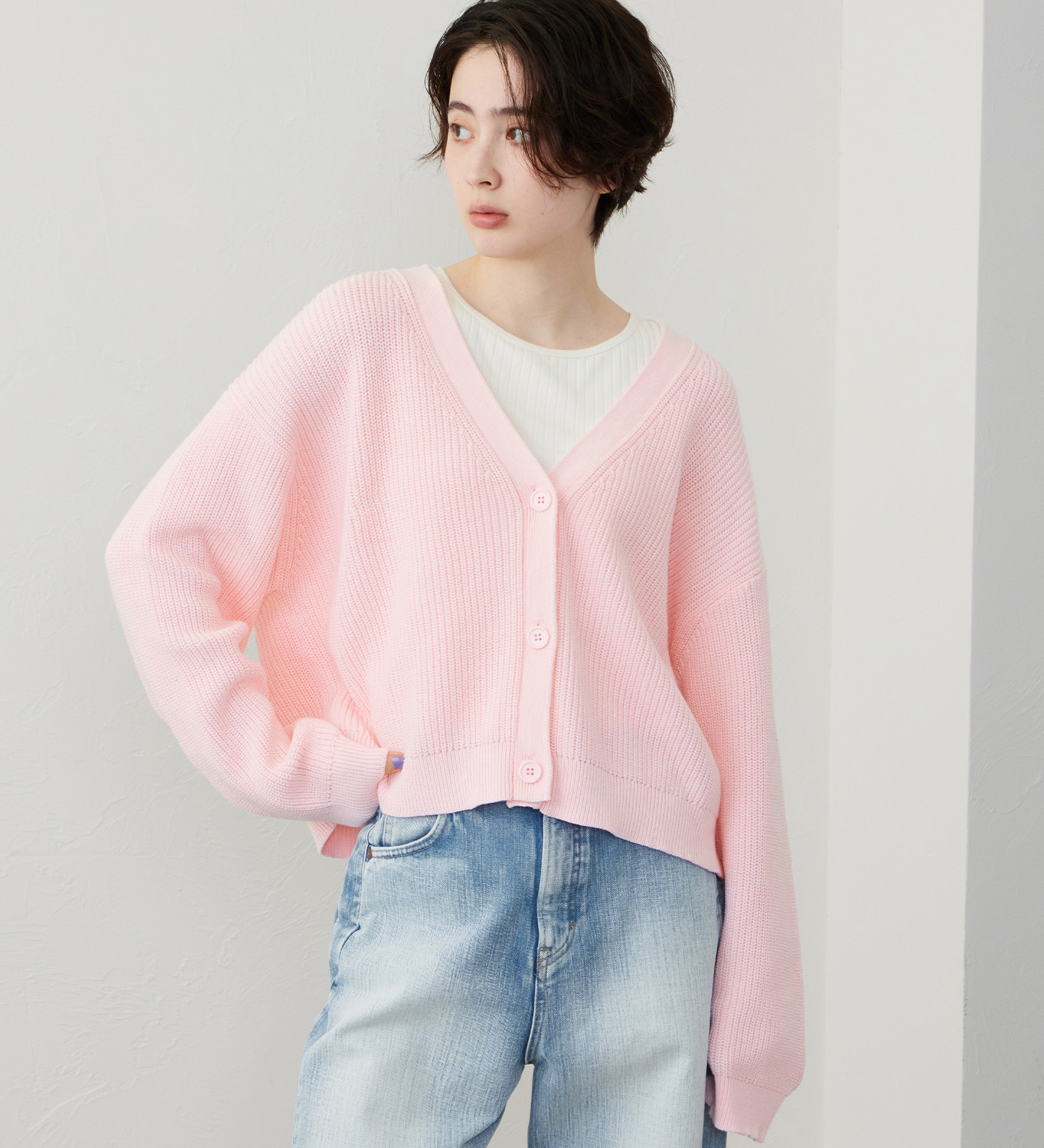 Lee(リー)のニットカーディガン|トップス/ニット/セーター/レディース|ピンク