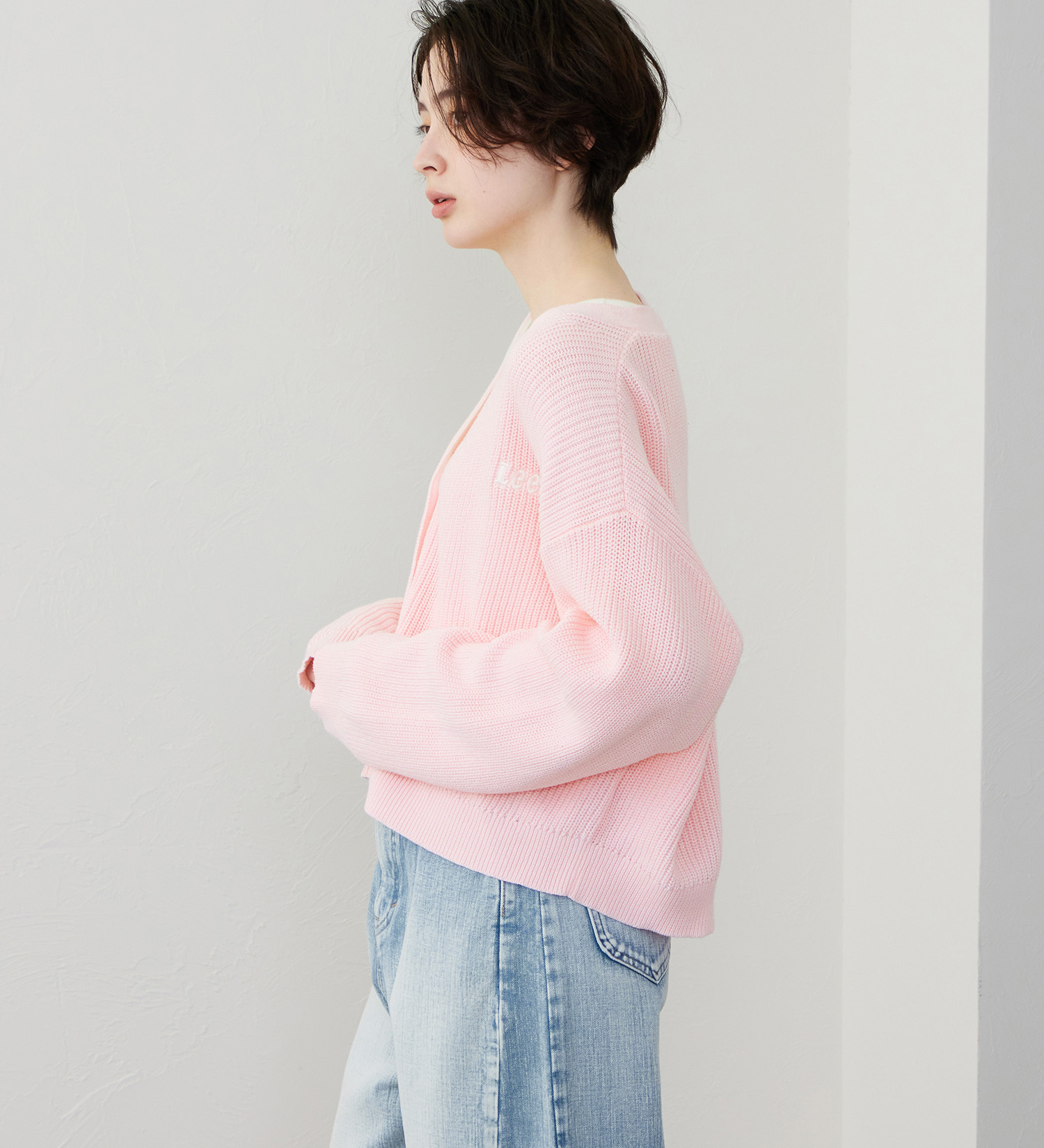Lee(リー)のニットカーディガン|トップス/ニット/セーター/レディース|ピンク