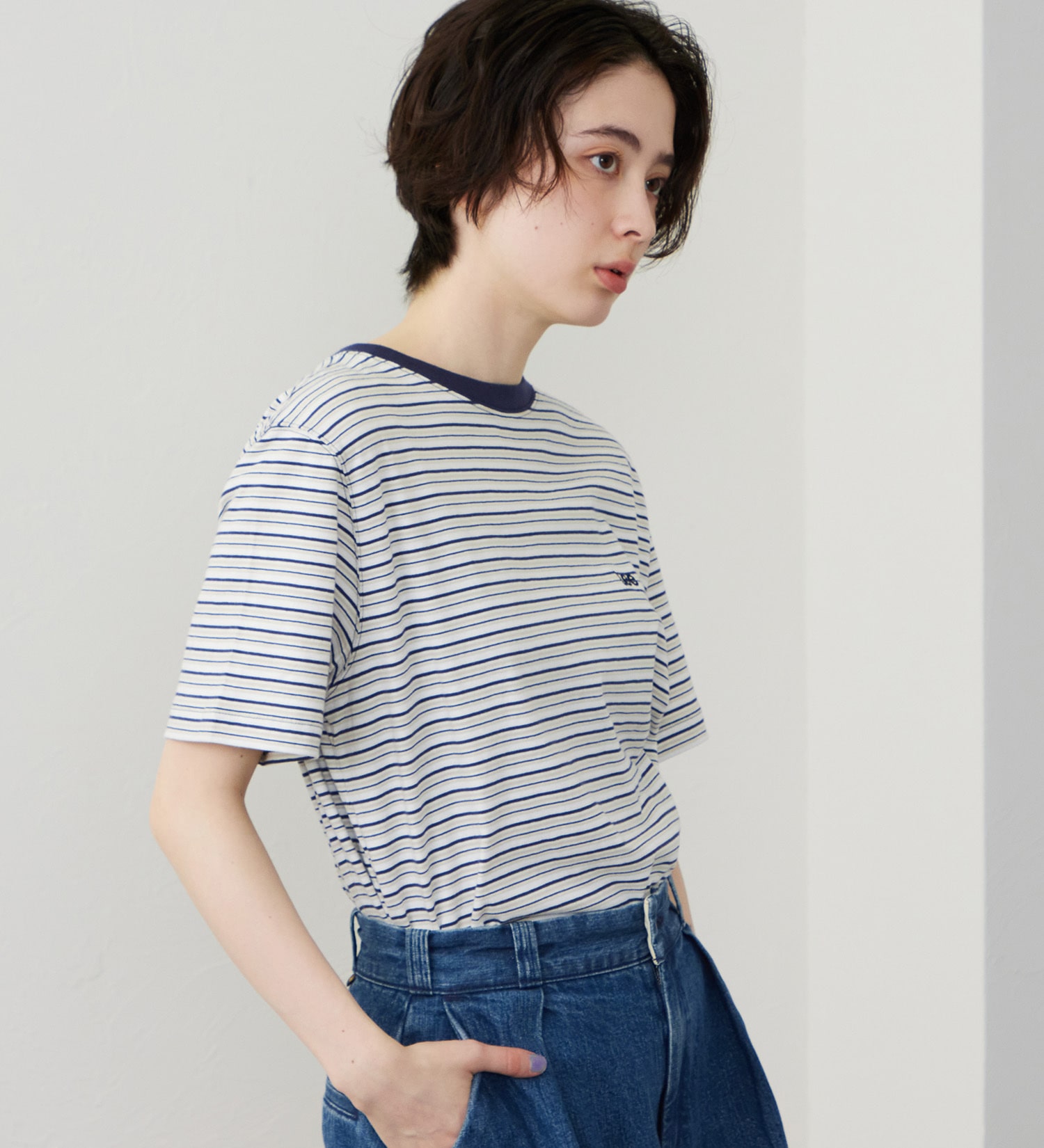 Lee(リー)のマルチボーダーTシャツ|トップス/Tシャツ/カットソー/レディース|ネイビー