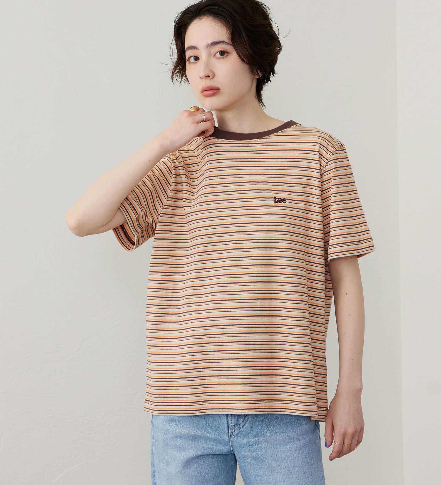 Lee(リー)のマルチボーダーTシャツ|トップス/Tシャツ/カットソー/レディース|ブラウン