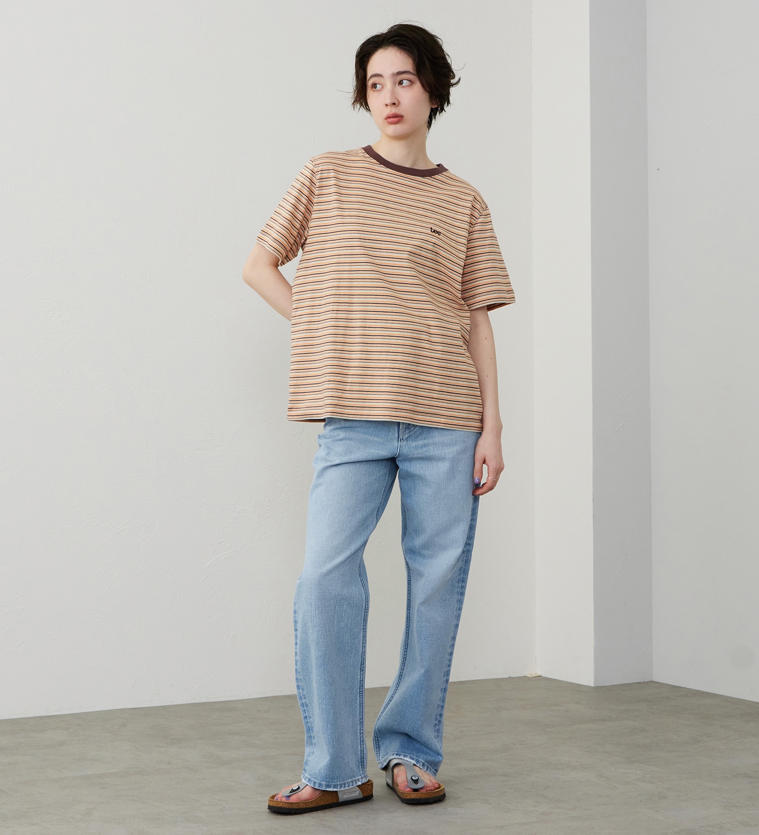 Lee(リー)のマルチボーダーTシャツ|トップス/Tシャツ/カットソー/レディース|ブラウン