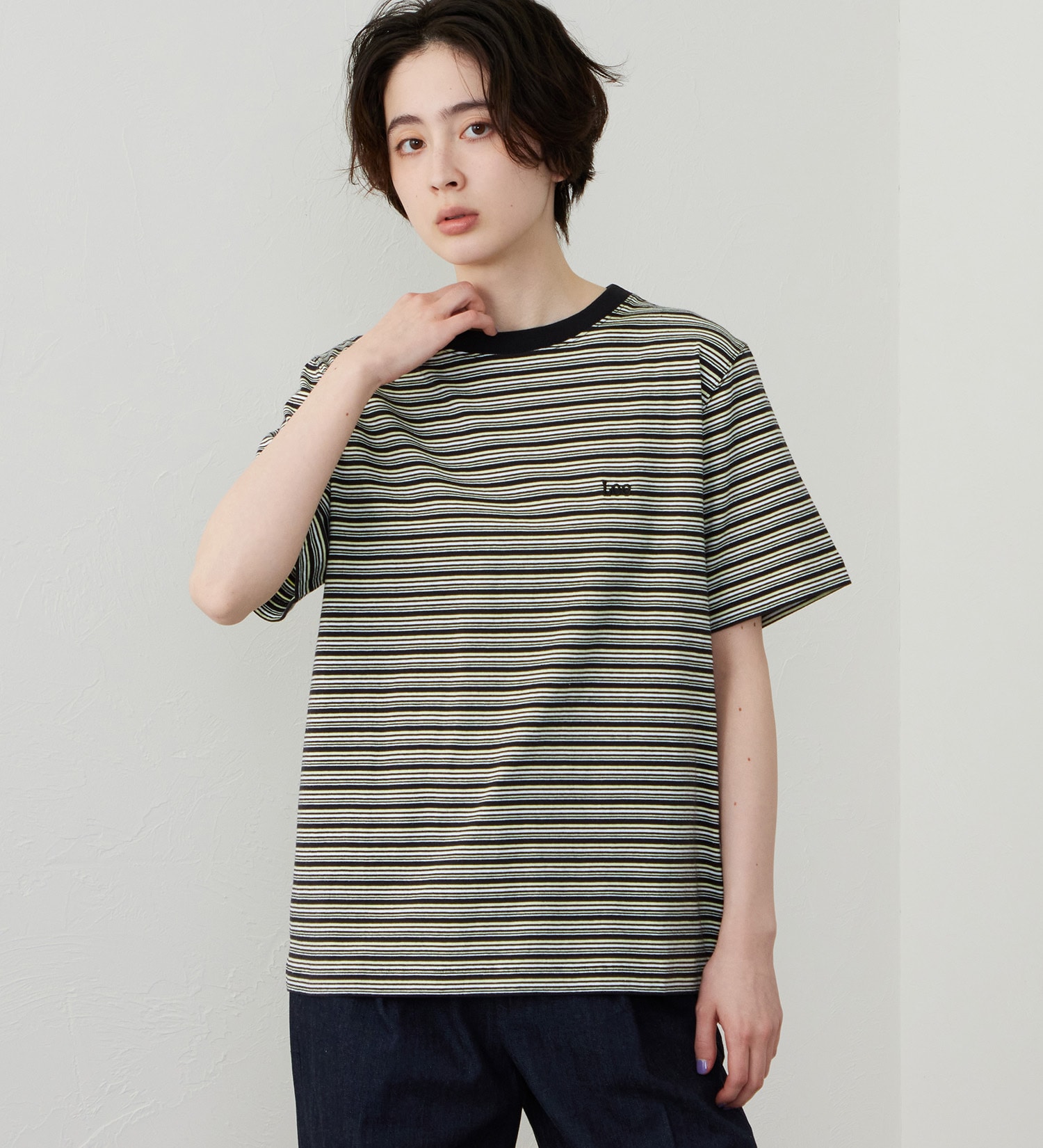 Lee(リー)のマルチボーダーTシャツ|トップス/Tシャツ/カットソー/レディース|チャコール