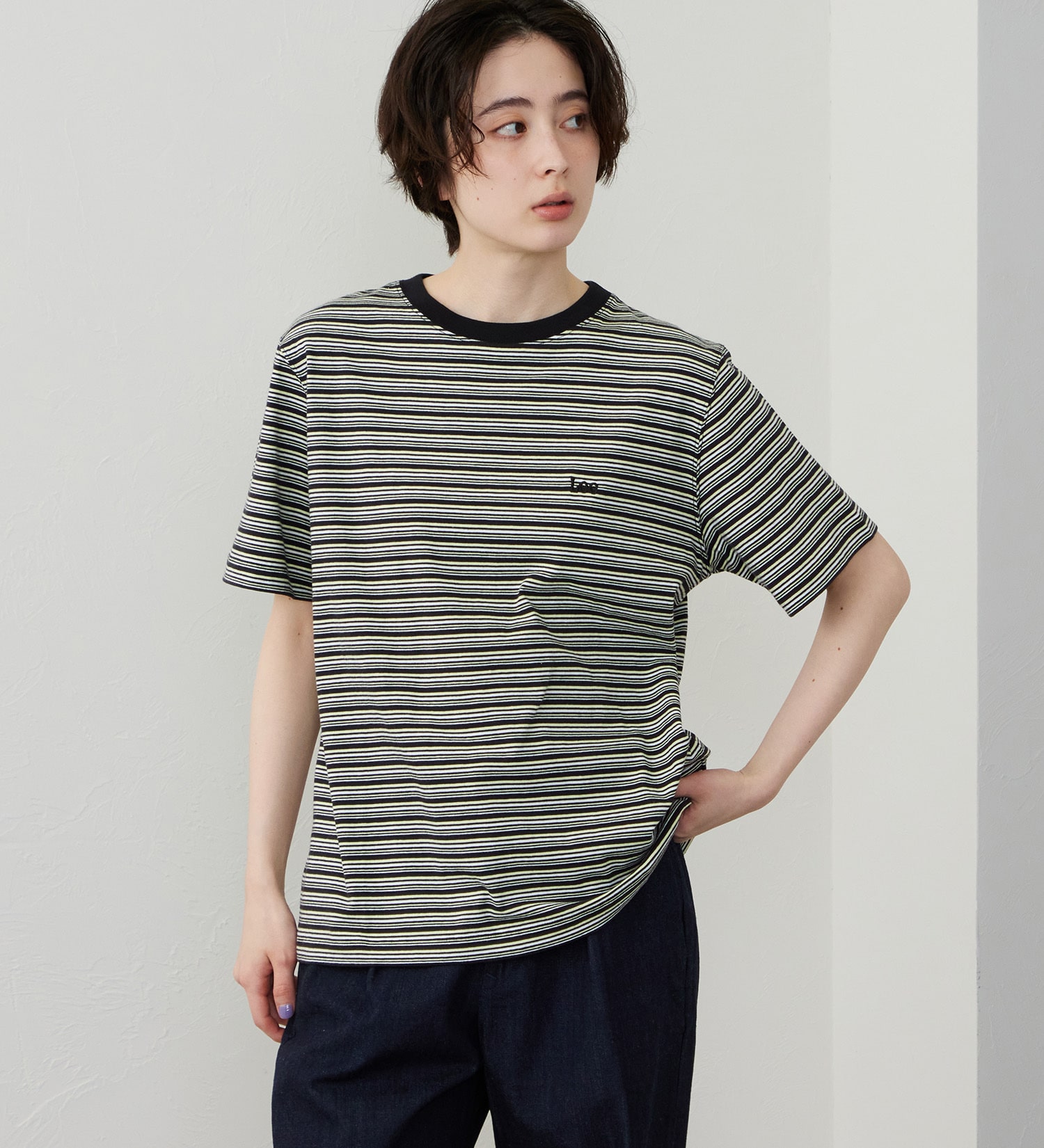 Lee(リー)のマルチボーダーTシャツ|トップス/Tシャツ/カットソー/レディース|チャコール