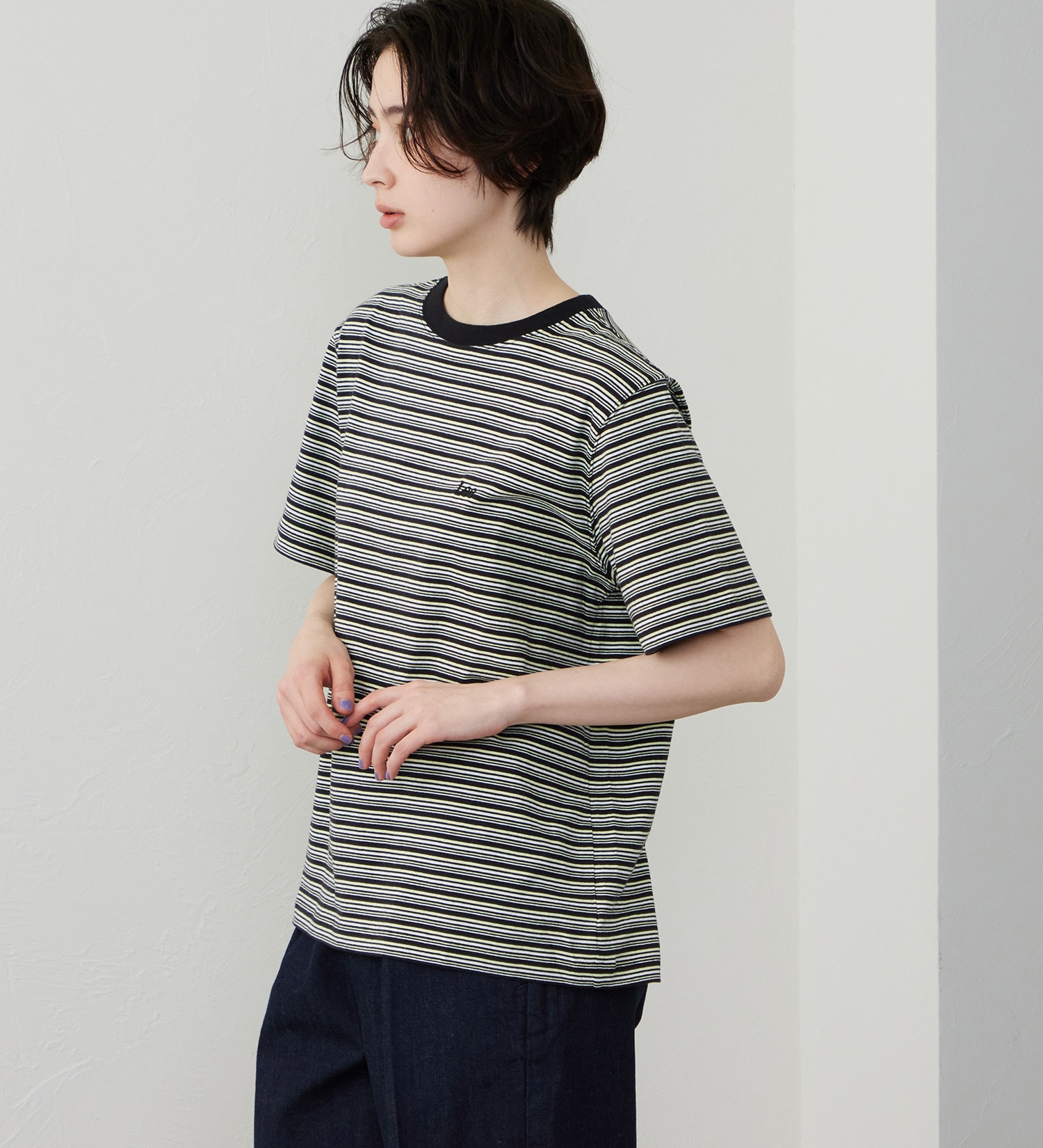 Lee(リー)のマルチボーダーTシャツ|トップス/Tシャツ/カットソー/レディース|チャコール