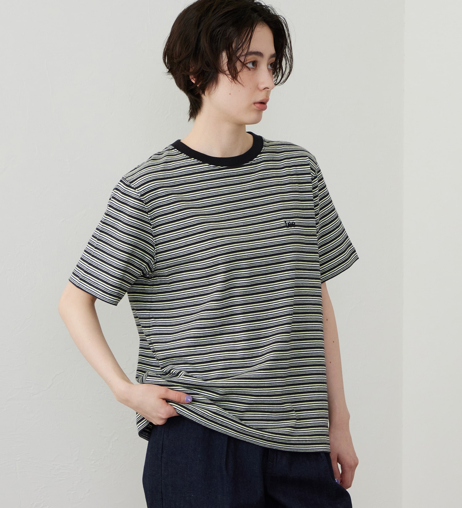 Lee(リー)のマルチボーダーTシャツ|トップス/Tシャツ/カットソー/レディース|チャコール