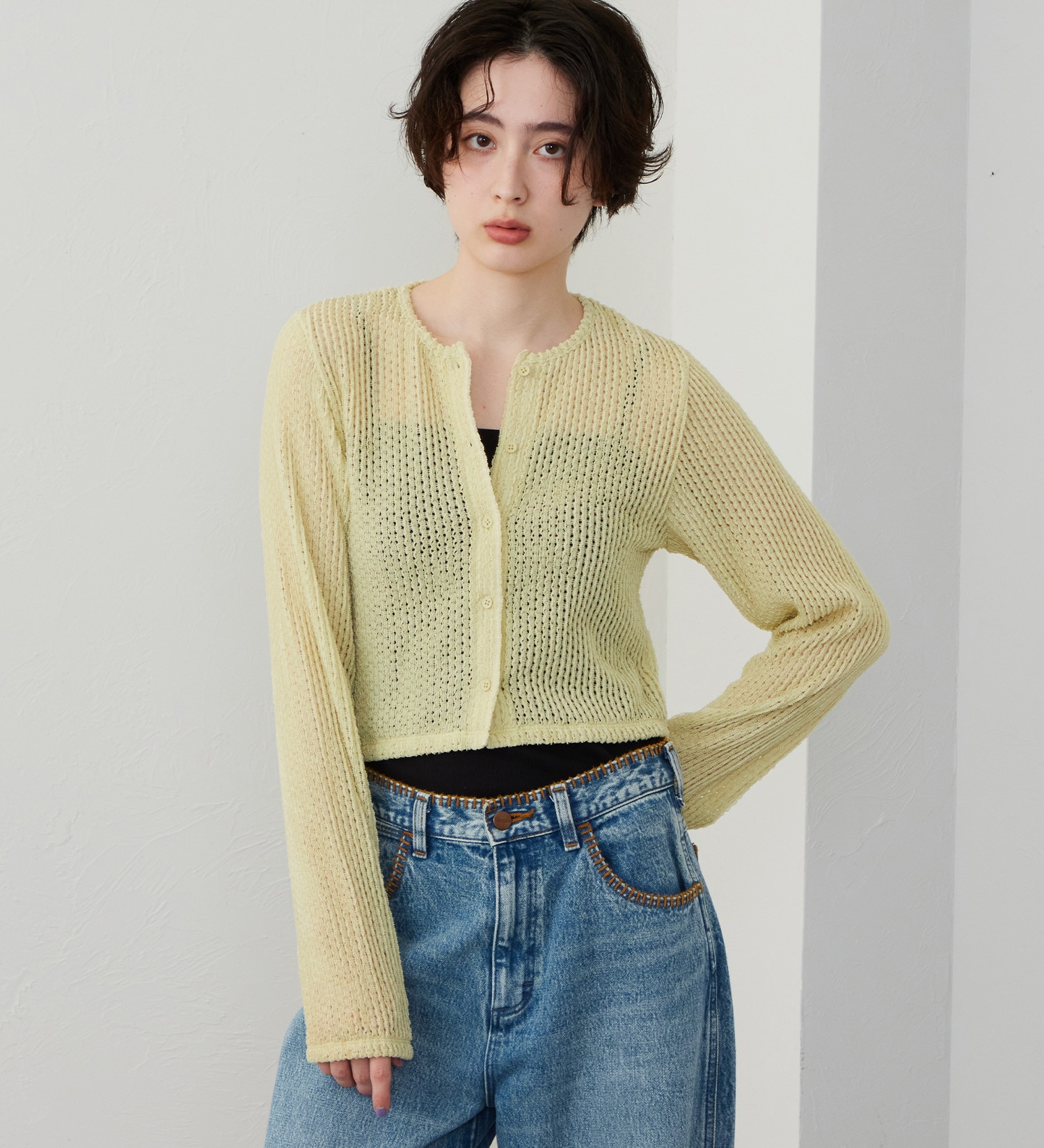 Lee(リー)のクルーネックカーディガン|トップス/その他トップス/レディース|グリーン