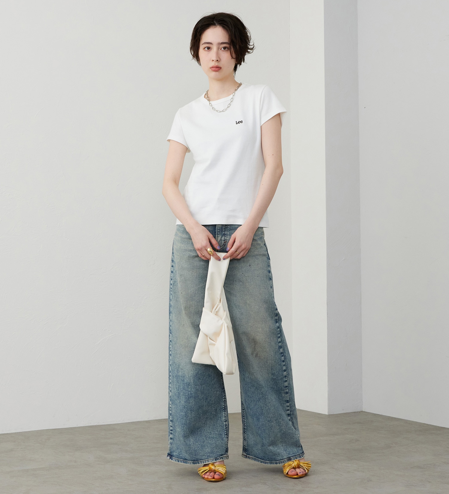 Lee(リー)のコンパクトフィットTシャツ|トップス/Tシャツ/カットソー/レディース|ホワイト