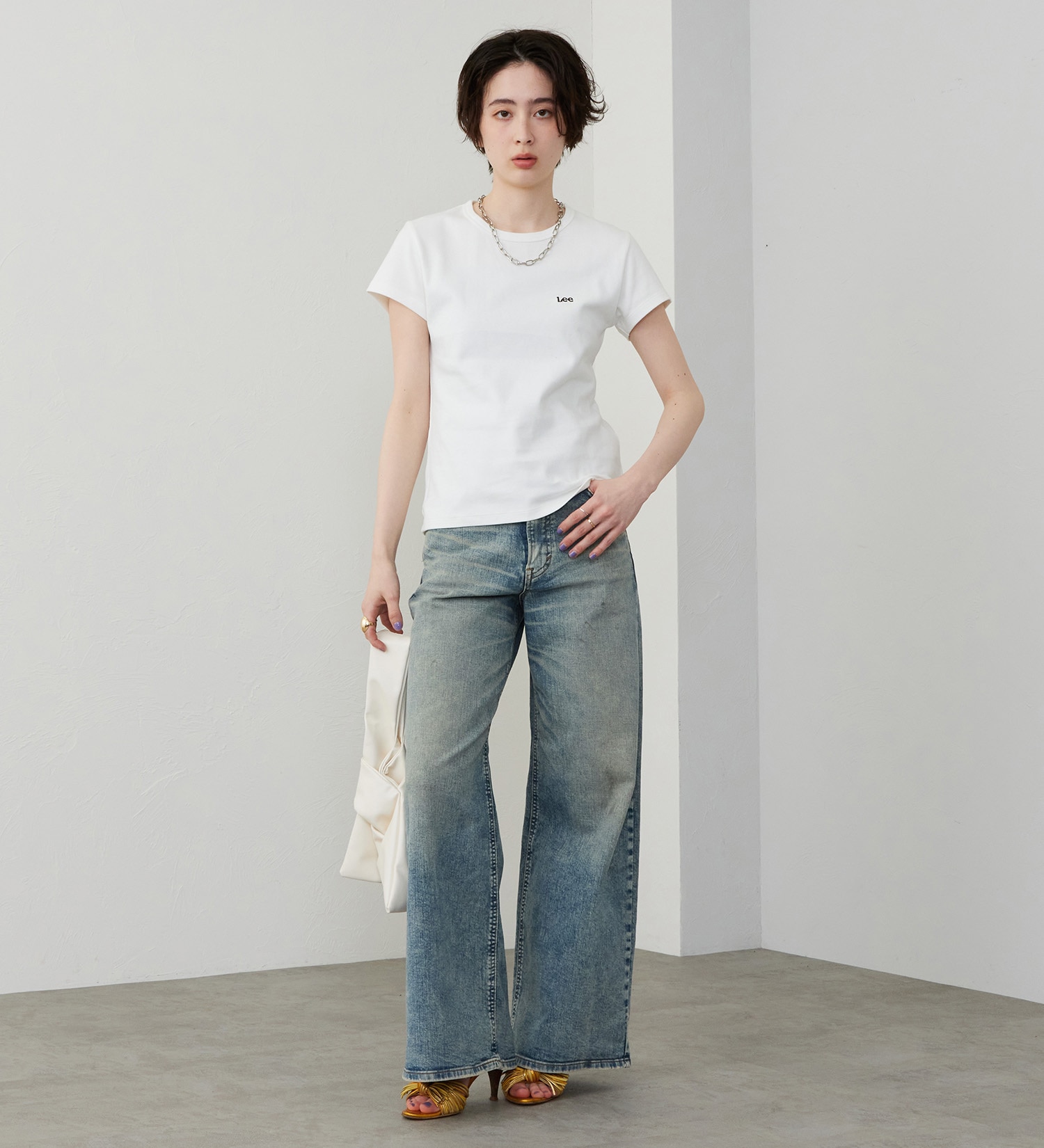 Lee(リー)のコンパクトフィットTシャツ|トップス/Tシャツ/カットソー/レディース|ホワイト