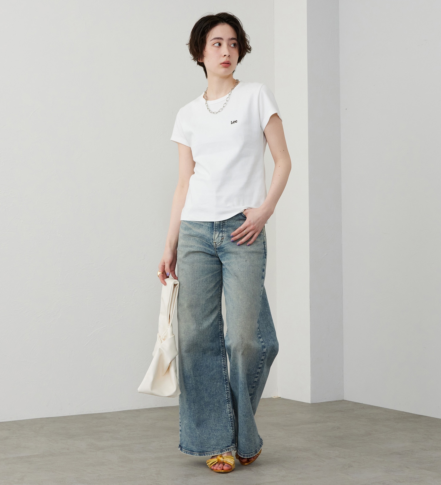 Lee(リー)のコンパクトフィットTシャツ|トップス/Tシャツ/カットソー/レディース|ホワイト