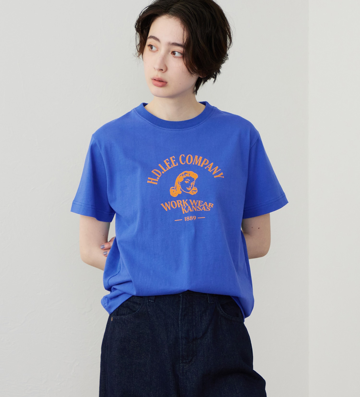 Lee(リー)のロゴハーフスリーブTシャツ|トップス/Tシャツ/カットソー/レディース|ブルー