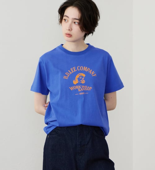 Lee(リー)のロゴハーフスリーブTシャツ|トップス/Tシャツ/カットソー/レディース|ブルー