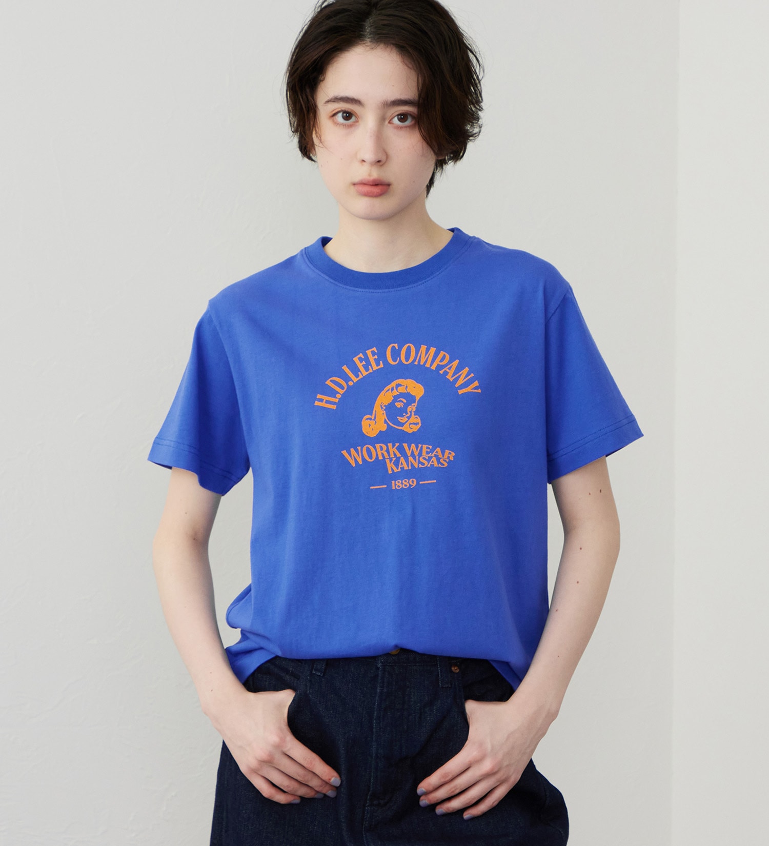 Lee(リー)のロゴハーフスリーブTシャツ|トップス/Tシャツ/カットソー/レディース|ブルー