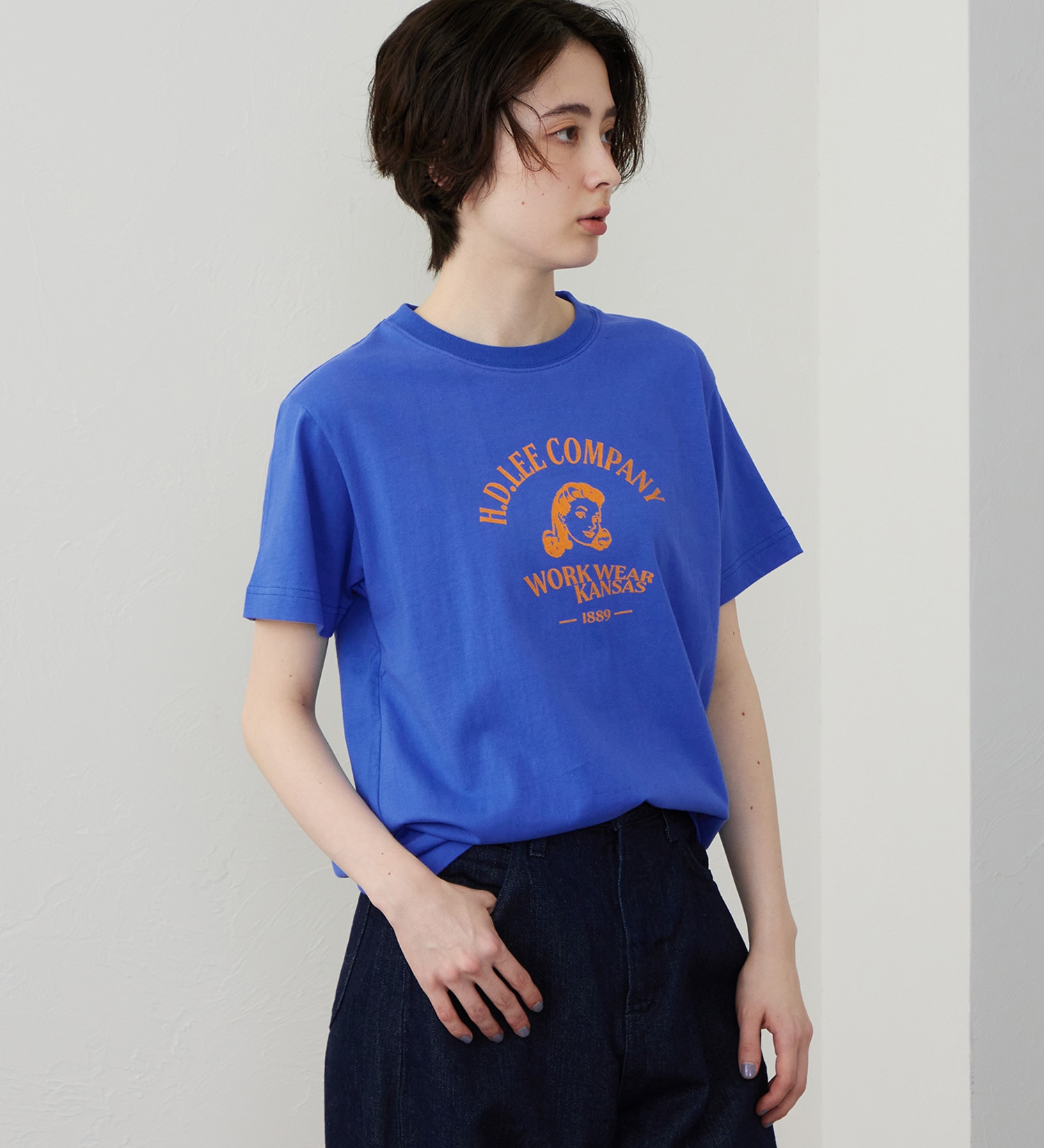 Lee(リー)のロゴハーフスリーブTシャツ|トップス/Tシャツ/カットソー/レディース|ブルー