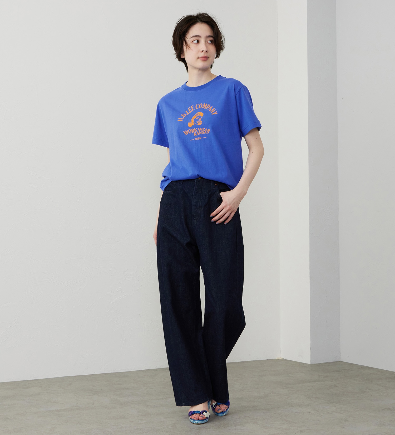 Lee(リー)のロゴハーフスリーブTシャツ|トップス/Tシャツ/カットソー/レディース|ブルー