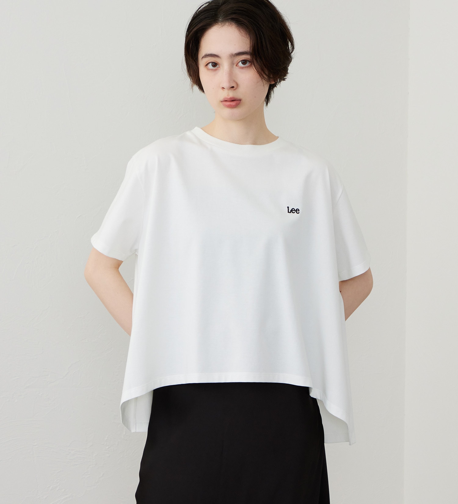 Lee(リー)のフレアーTシャツ【体型カバー】|トップス/Tシャツ/カットソー/レディース|ホワイト