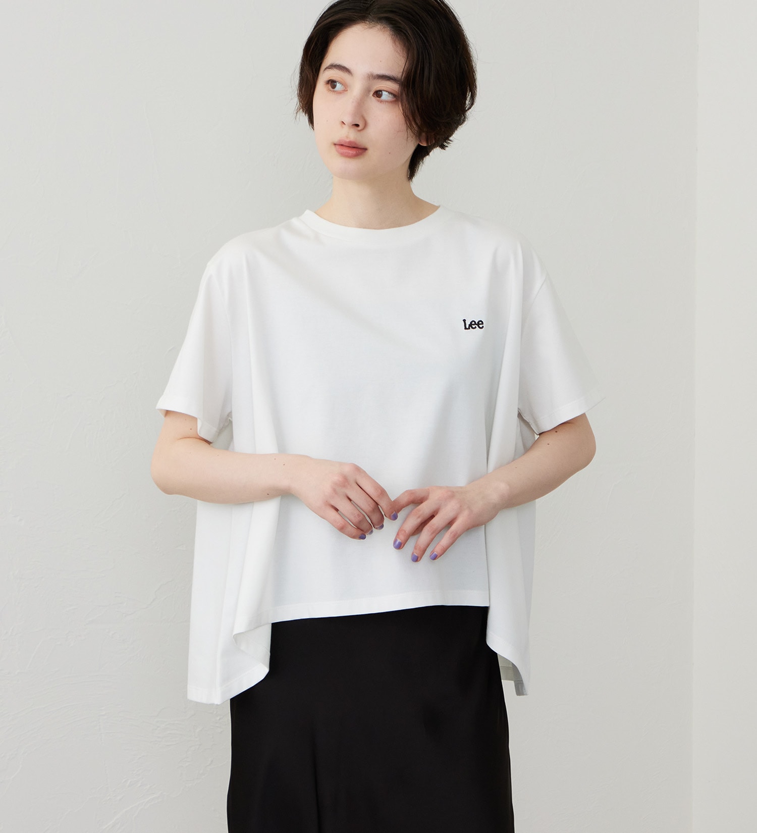 Lee(リー)のフレアーTシャツ【体型カバー】|トップス/Tシャツ/カットソー/レディース|ホワイト