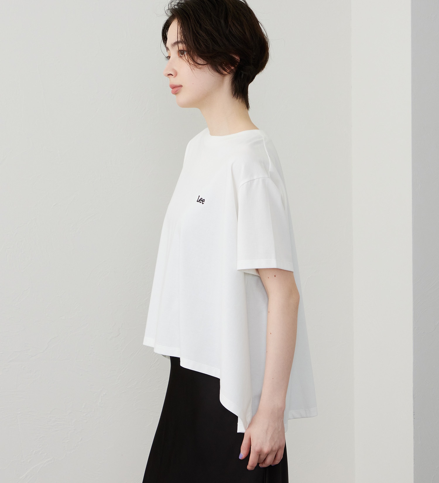 Lee(リー)のフレアーTシャツ【体型カバー】|トップス/Tシャツ/カットソー/レディース|ホワイト