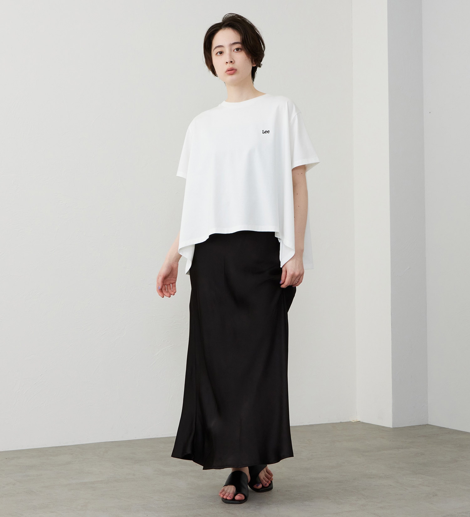 Lee(リー)のフレアーTシャツ【体型カバー】|トップス/Tシャツ/カットソー/レディース|ホワイト