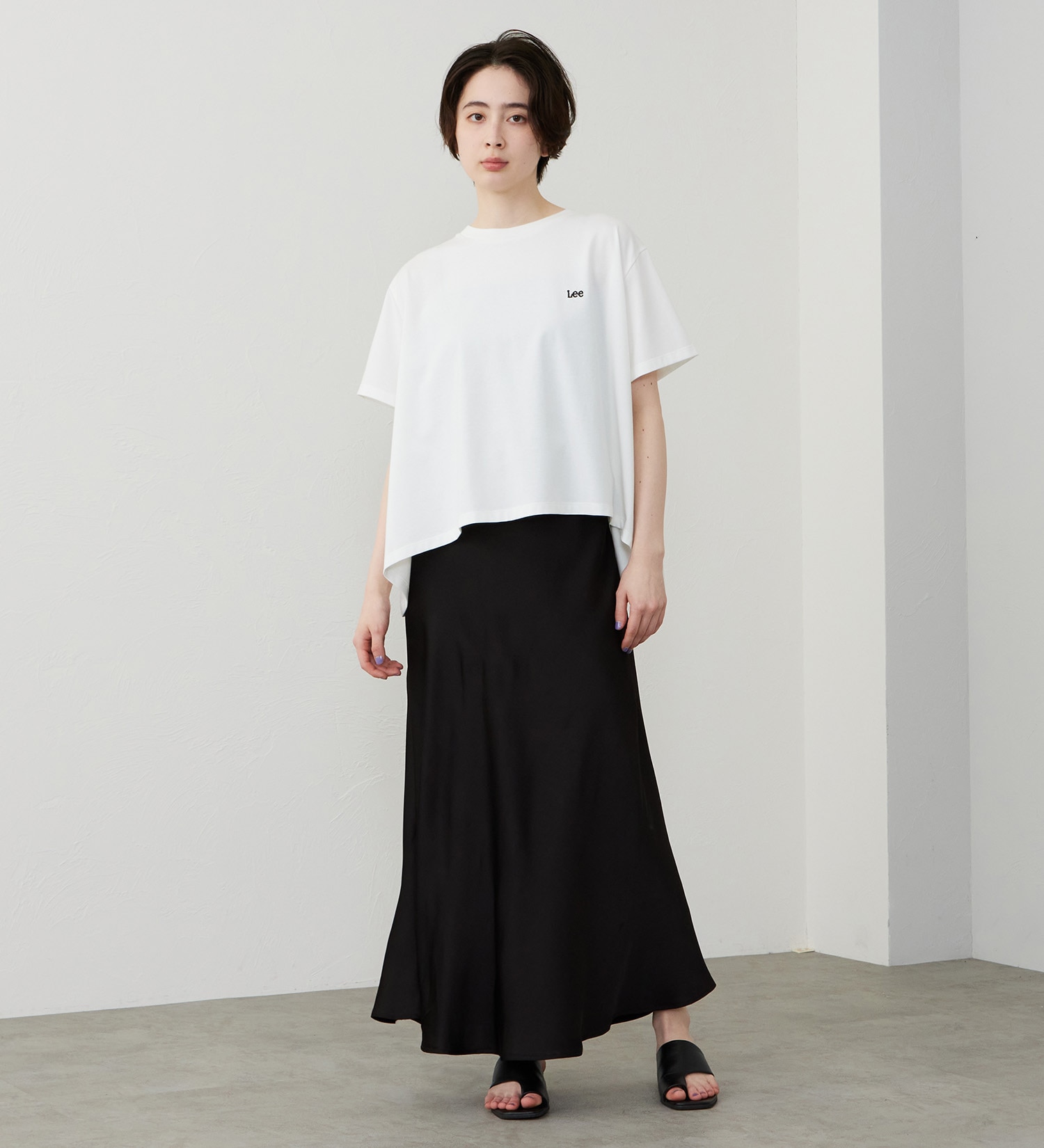 Lee(リー)のフレアーTシャツ【体型カバー】|トップス/Tシャツ/カットソー/レディース|ホワイト