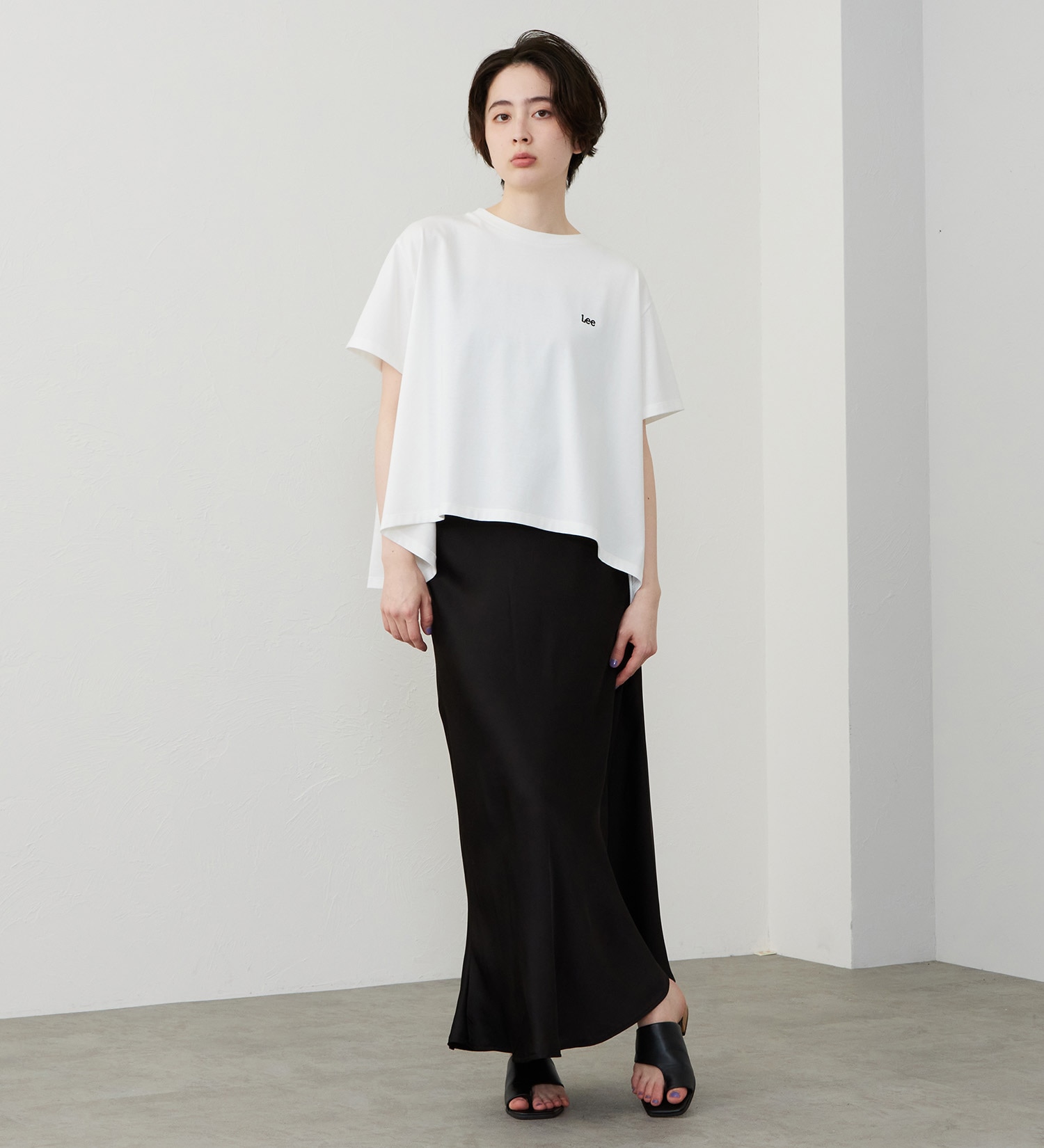 Lee(リー)のフレアーTシャツ【体型カバー】|トップス/Tシャツ/カットソー/レディース|ホワイト