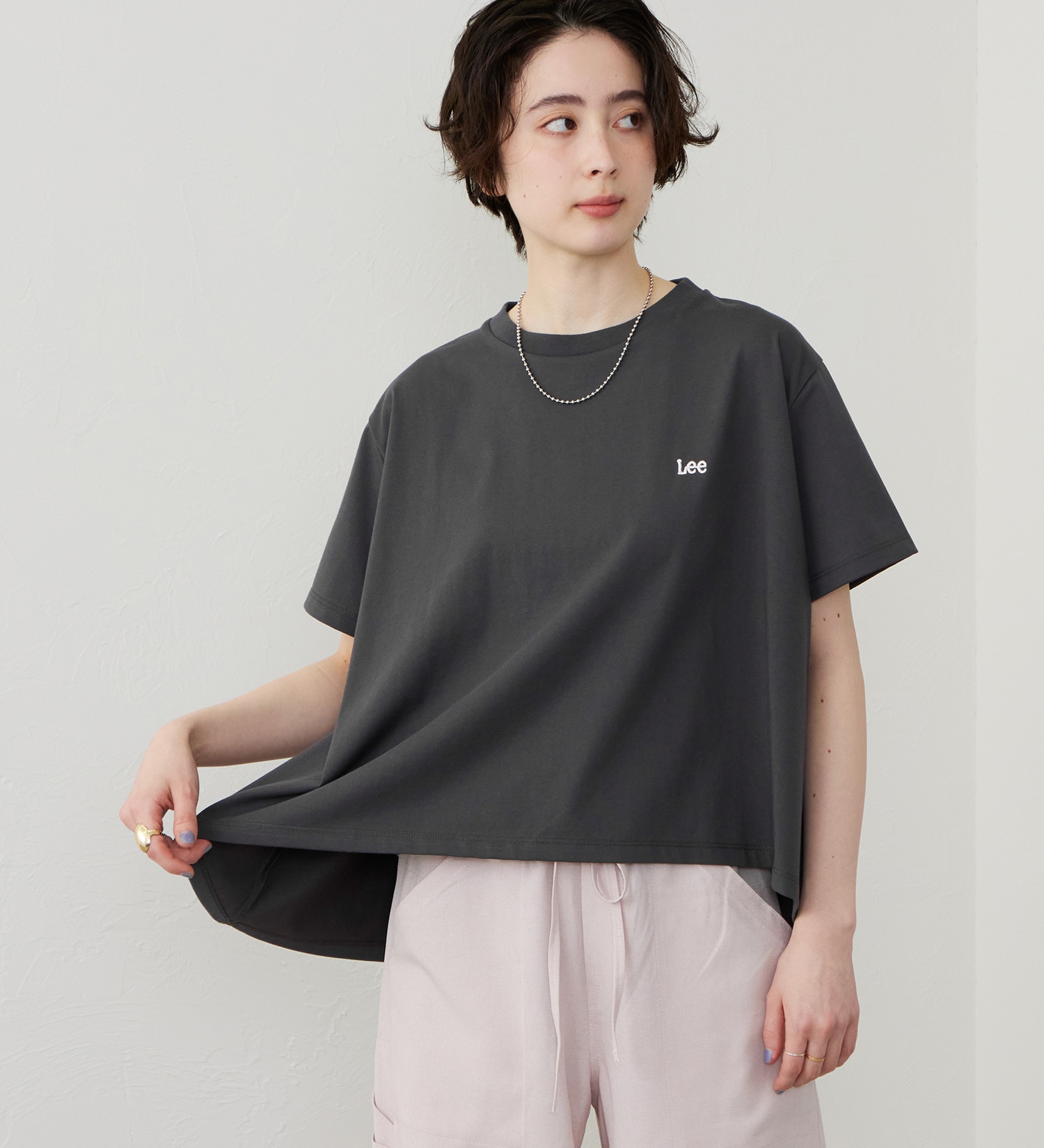 Lee(リー)のフレアーTシャツ【体型カバー】|トップス/Tシャツ/カットソー/レディース|チャコール