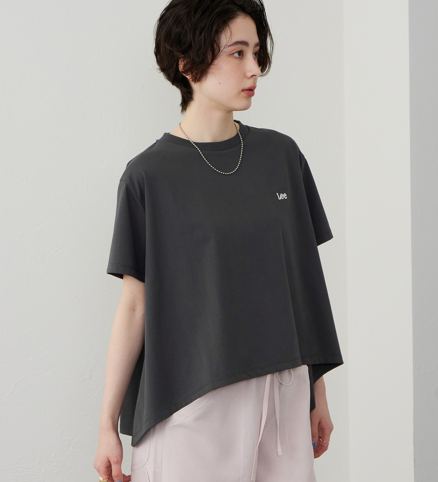 Lee(リー)のフレアーTシャツ【体型カバー】|トップス/Tシャツ/カットソー/レディース|チャコール
