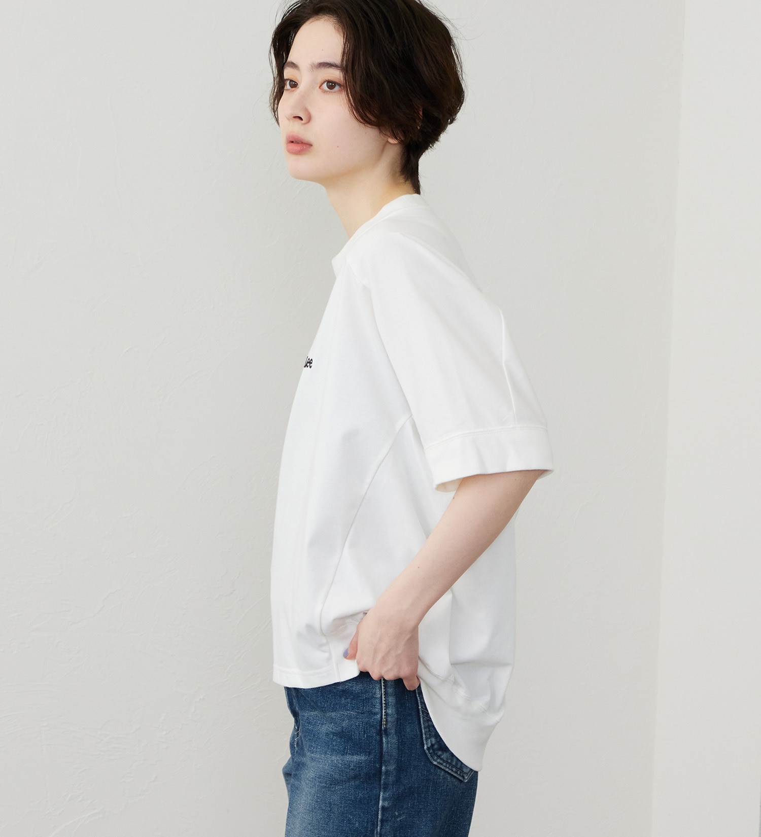 Lee(リー)のコクーンTシャツ【体型カバー】|トップス/Tシャツ/カットソー/レディース|ホワイト