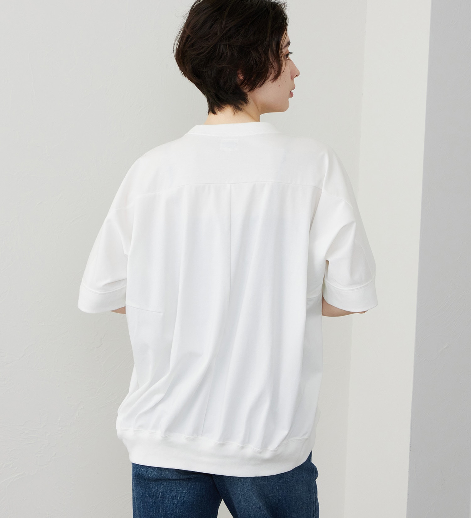 Lee(リー)のコクーンTシャツ【体型カバー】|トップス/Tシャツ/カットソー/レディース|ホワイト