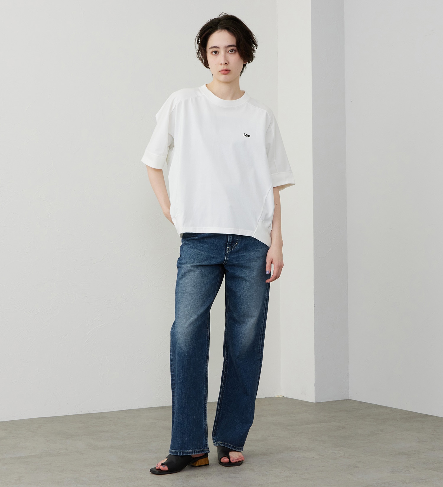 Lee(リー)のコクーンTシャツ【体型カバー】|トップス/Tシャツ/カットソー/レディース|ホワイト