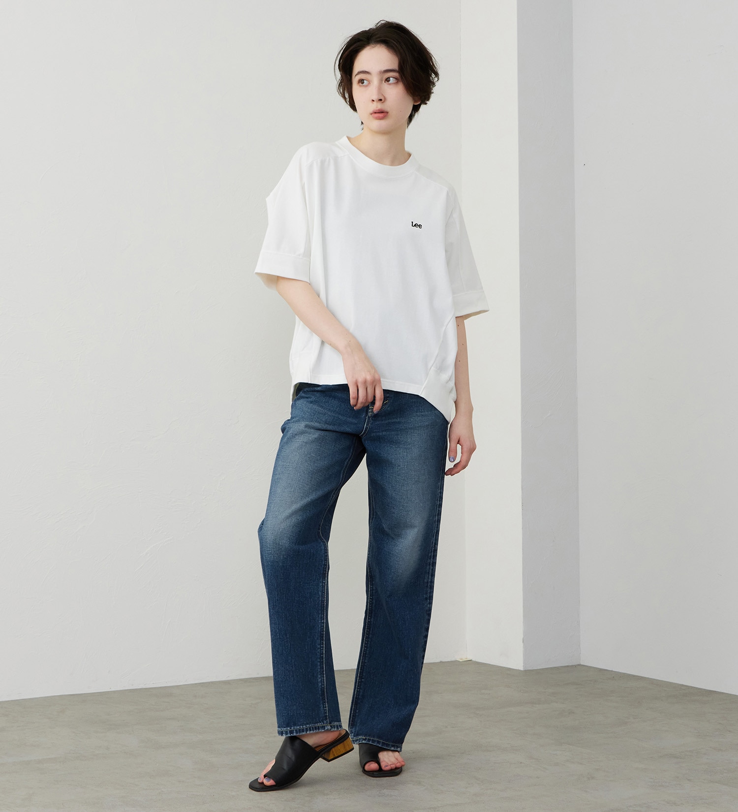 Lee(リー)のコクーンTシャツ【体型カバー】|トップス/Tシャツ/カットソー/レディース|ホワイト