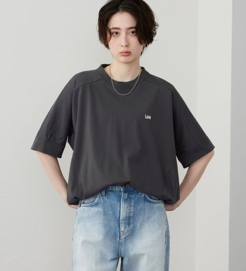 Lee(リー)のコクーンTシャツ【体型カバー】|トップス/Tシャツ/カットソー/レディース|チャコール