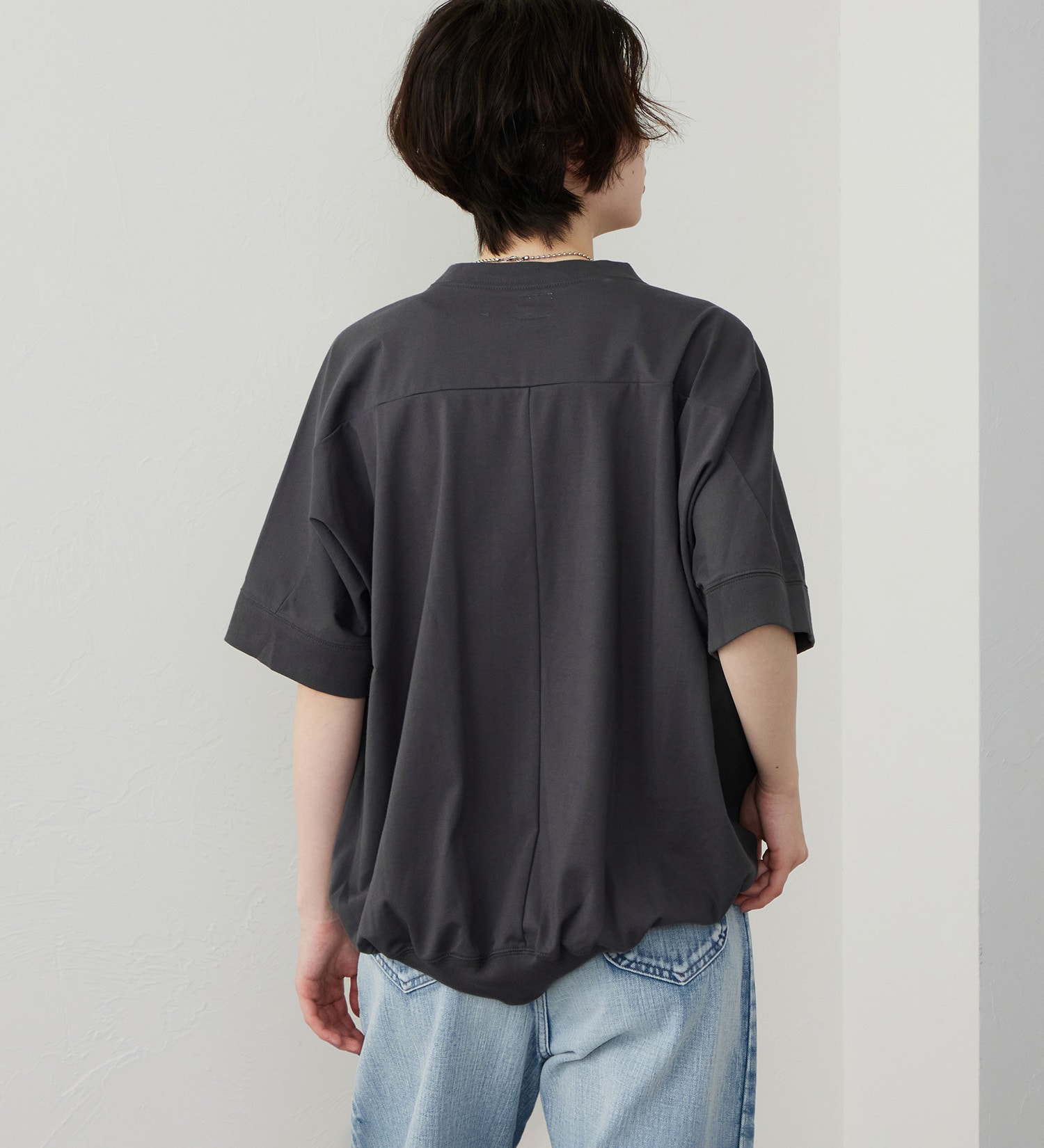 Lee(リー)のコクーンTシャツ【体型カバー】|トップス/Tシャツ/カットソー/レディース|チャコール