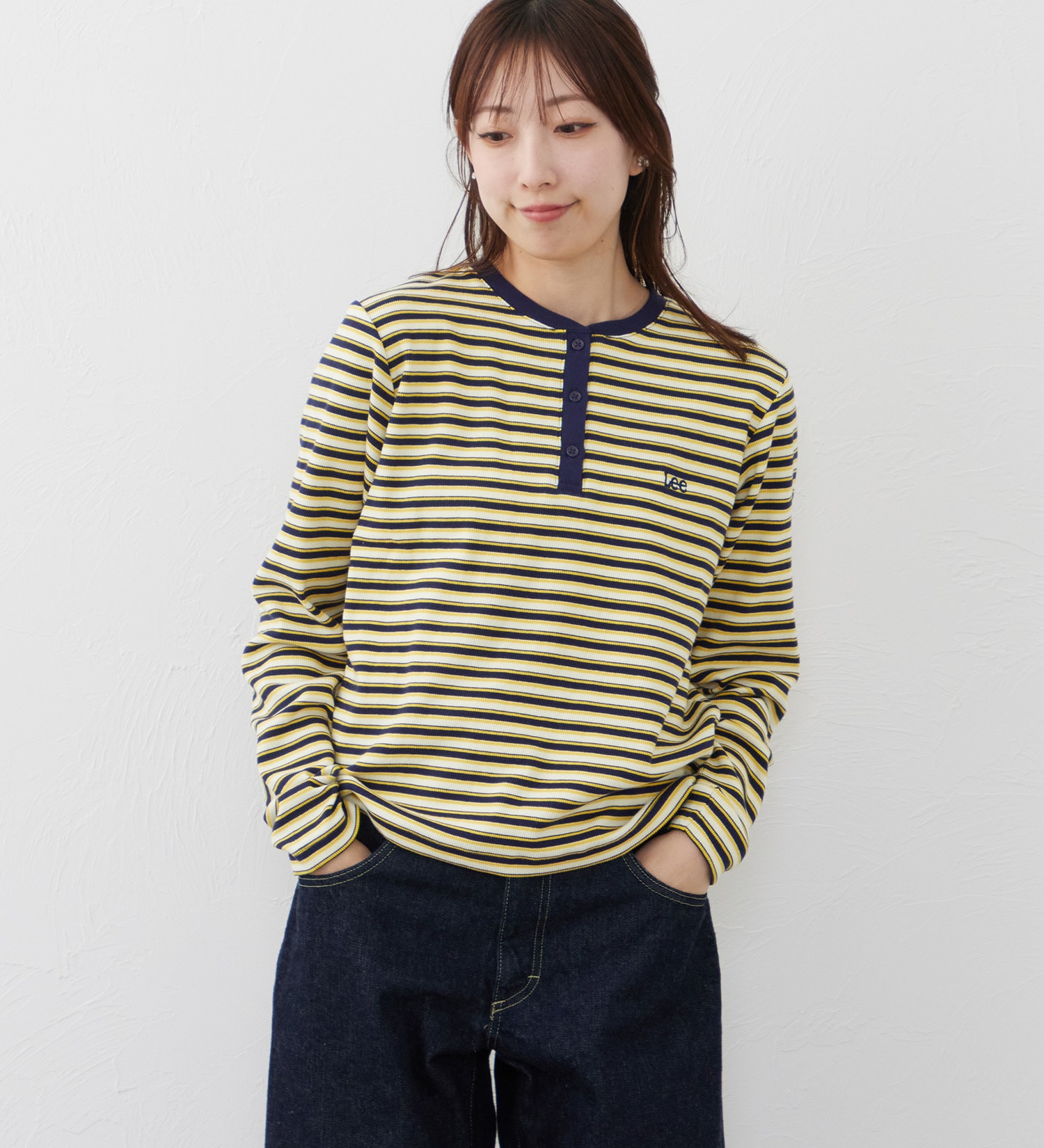 Lee(リー)のEMBROYDERY TEE/刺繍長袖Tシャツ|トップス/Tシャツ/カットソー/レディース|ネイビー