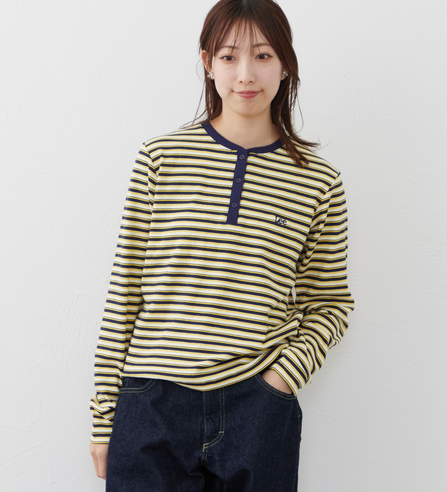 Lee(リー)のEMBROYDERY TEE/刺繍長袖Tシャツ|トップス/Tシャツ/カットソー/レディース|ネイビー