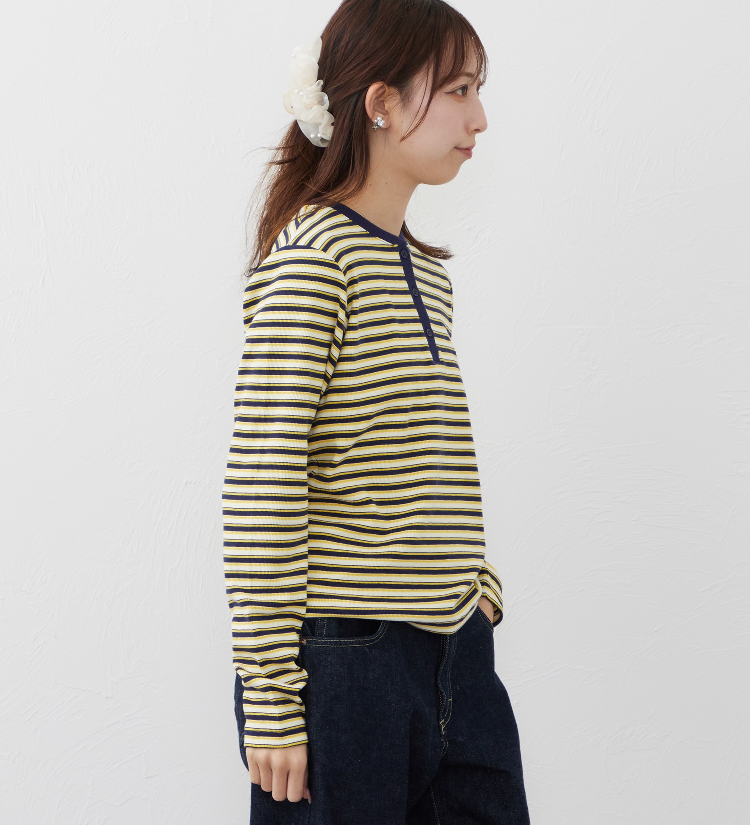Lee(リー)のEMBROYDERY TEE/刺繍長袖Tシャツ|トップス/Tシャツ/カットソー/レディース|ネイビー