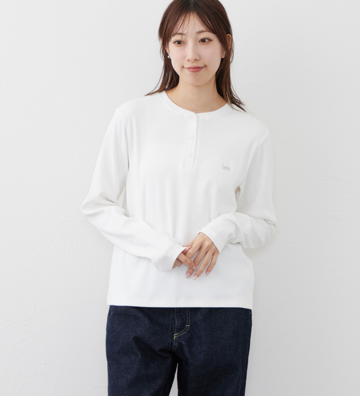 Lee(リー)のEMBROYDERY TEE/刺繍長袖Tシャツ|トップス/Tシャツ/カットソー/レディース|ホワイト