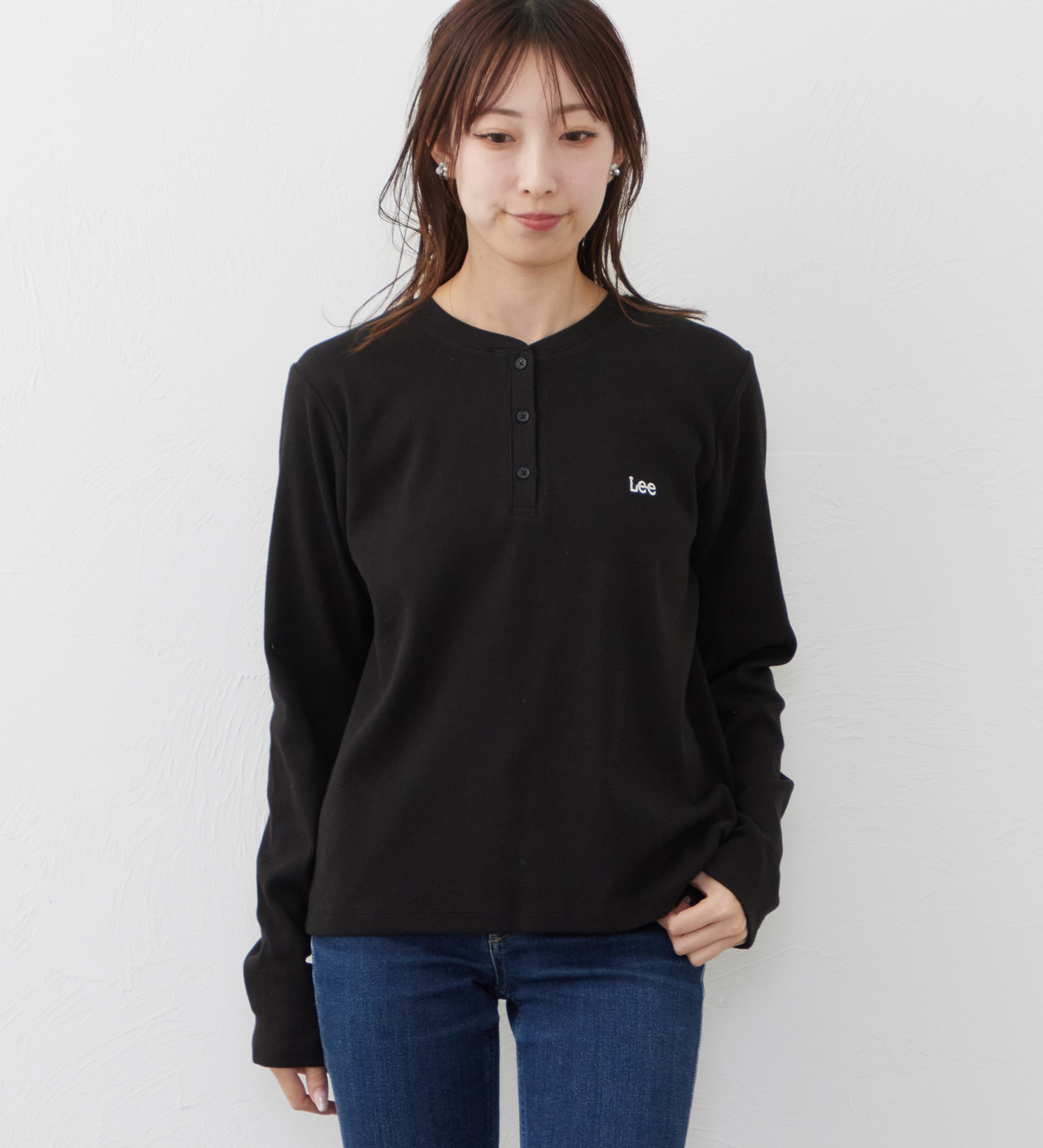 Lee(リー)のEMBROYDERY TEE/刺繍長袖Tシャツ|トップス/Tシャツ/カットソー/レディース|ブラック
