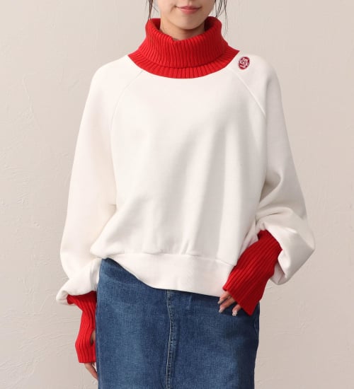 TURTLENECK SHORT SWEAT/タートルネックショートスウェット